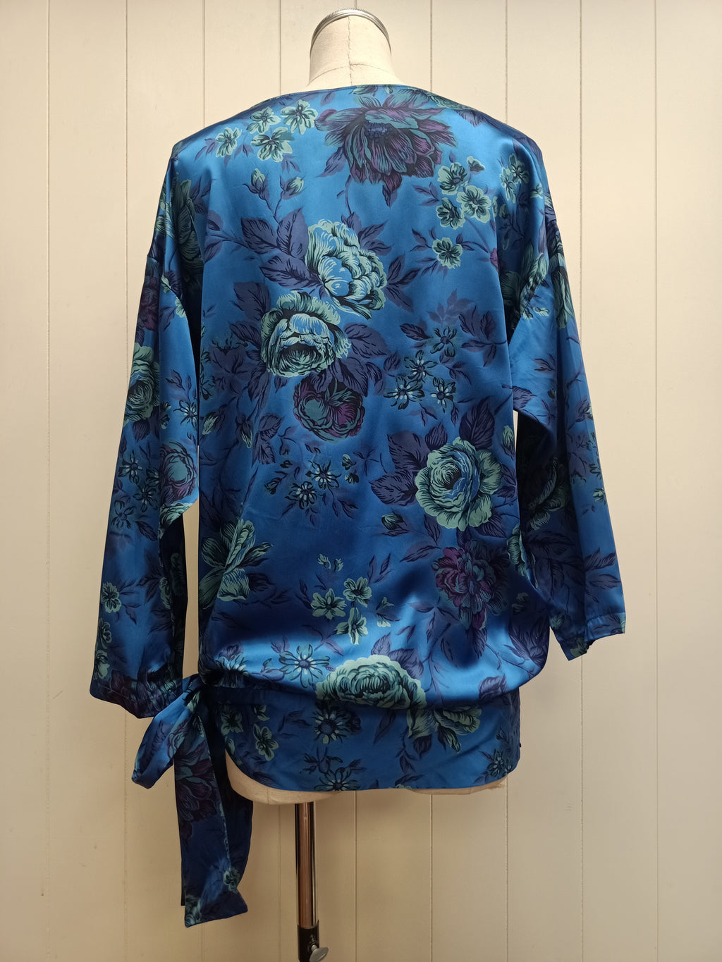Vintage Drop Waist Satin Floral Shirt