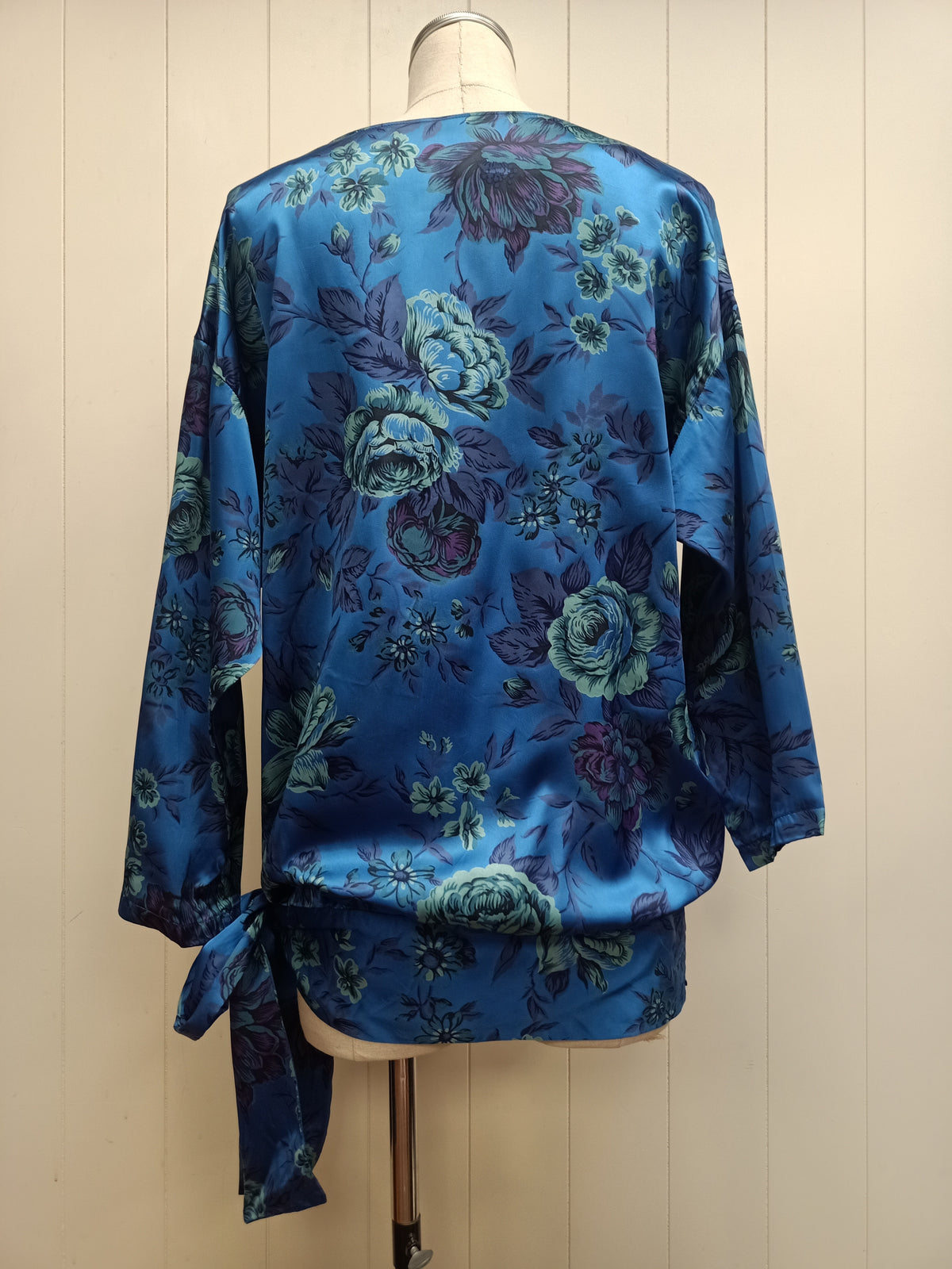 Vintage Drop Waist Satin Floral Shirt
