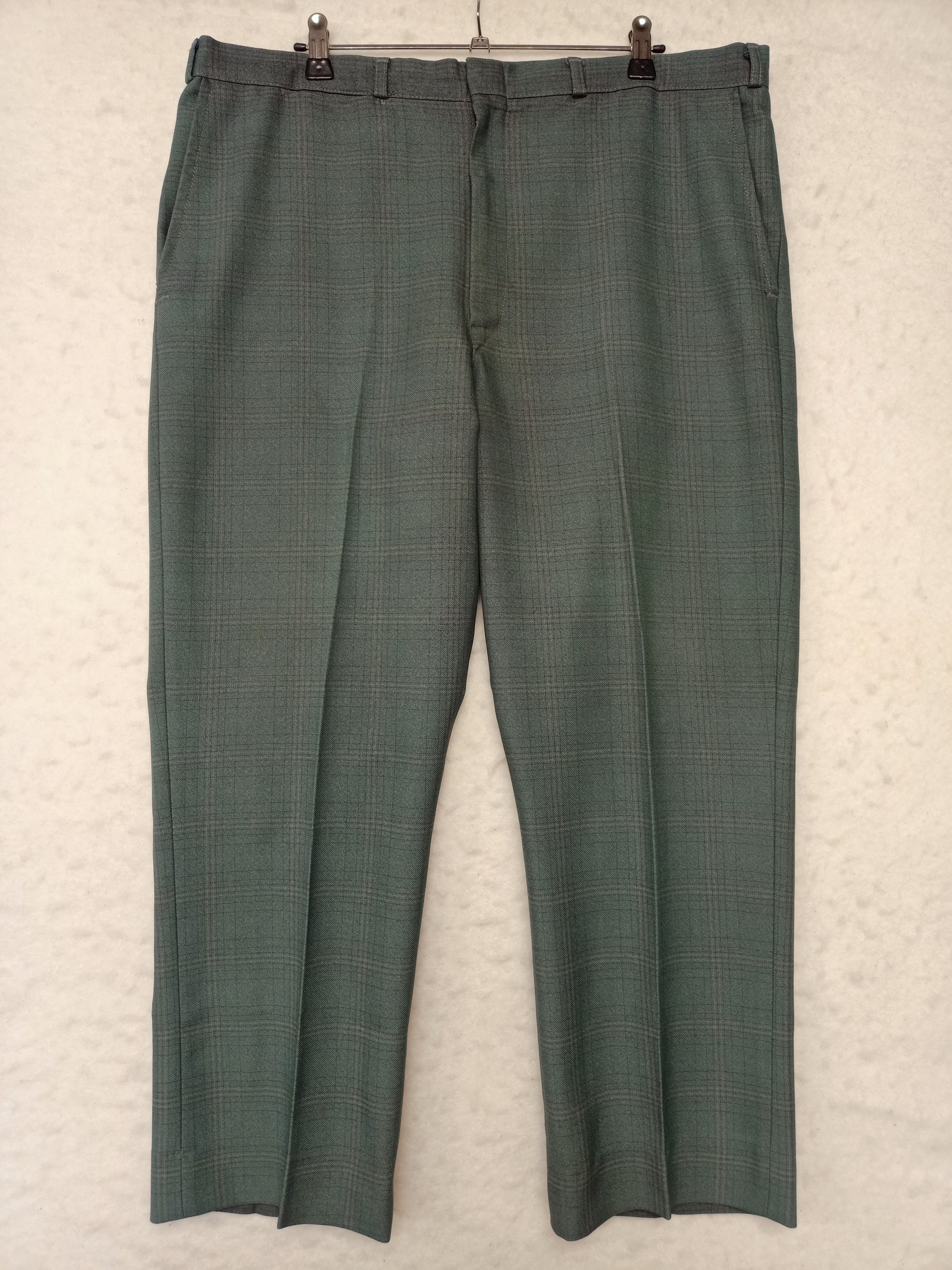 Vintage Mens Green Check Pants