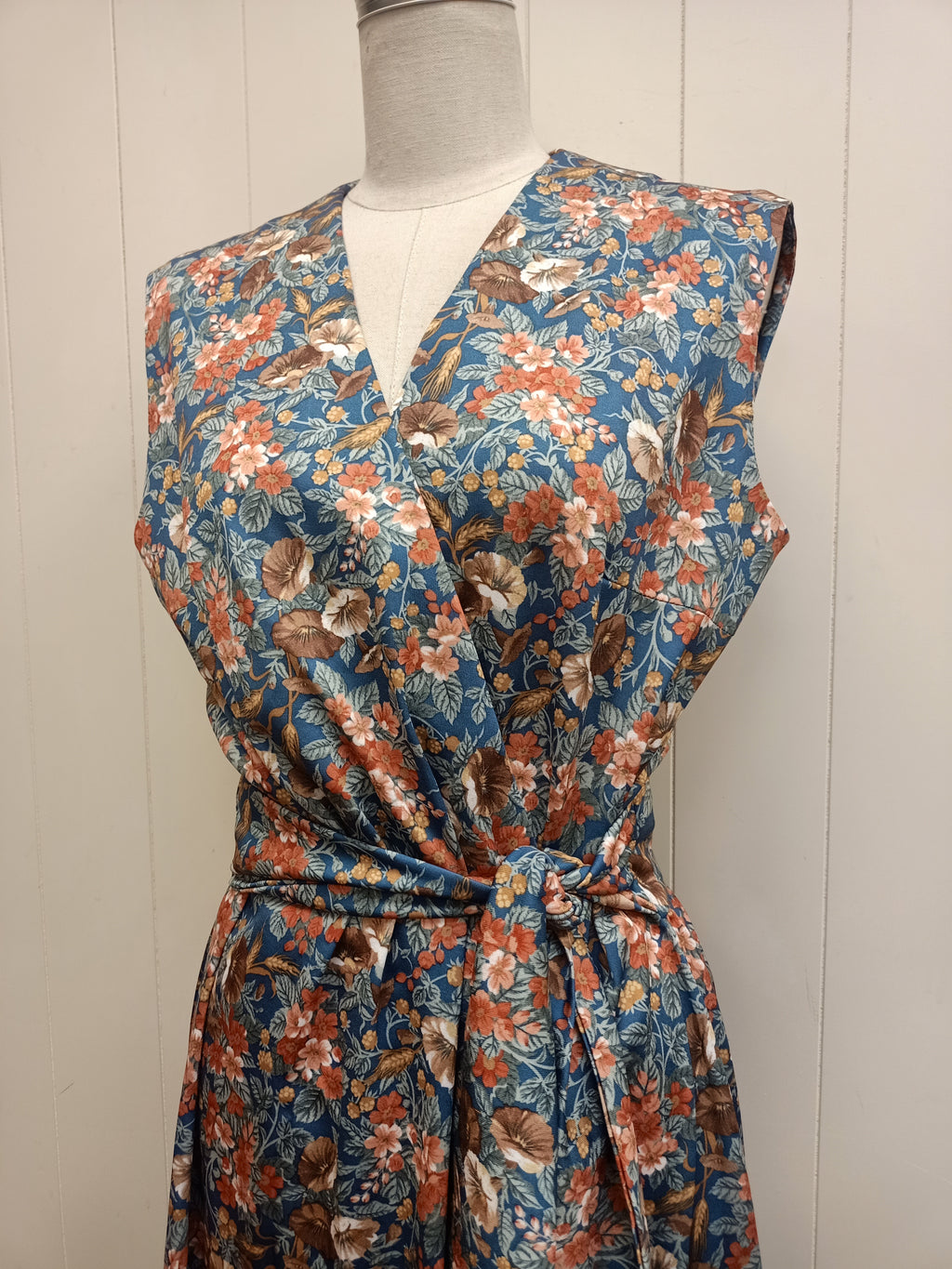 Vintage Floral Crossover Dress