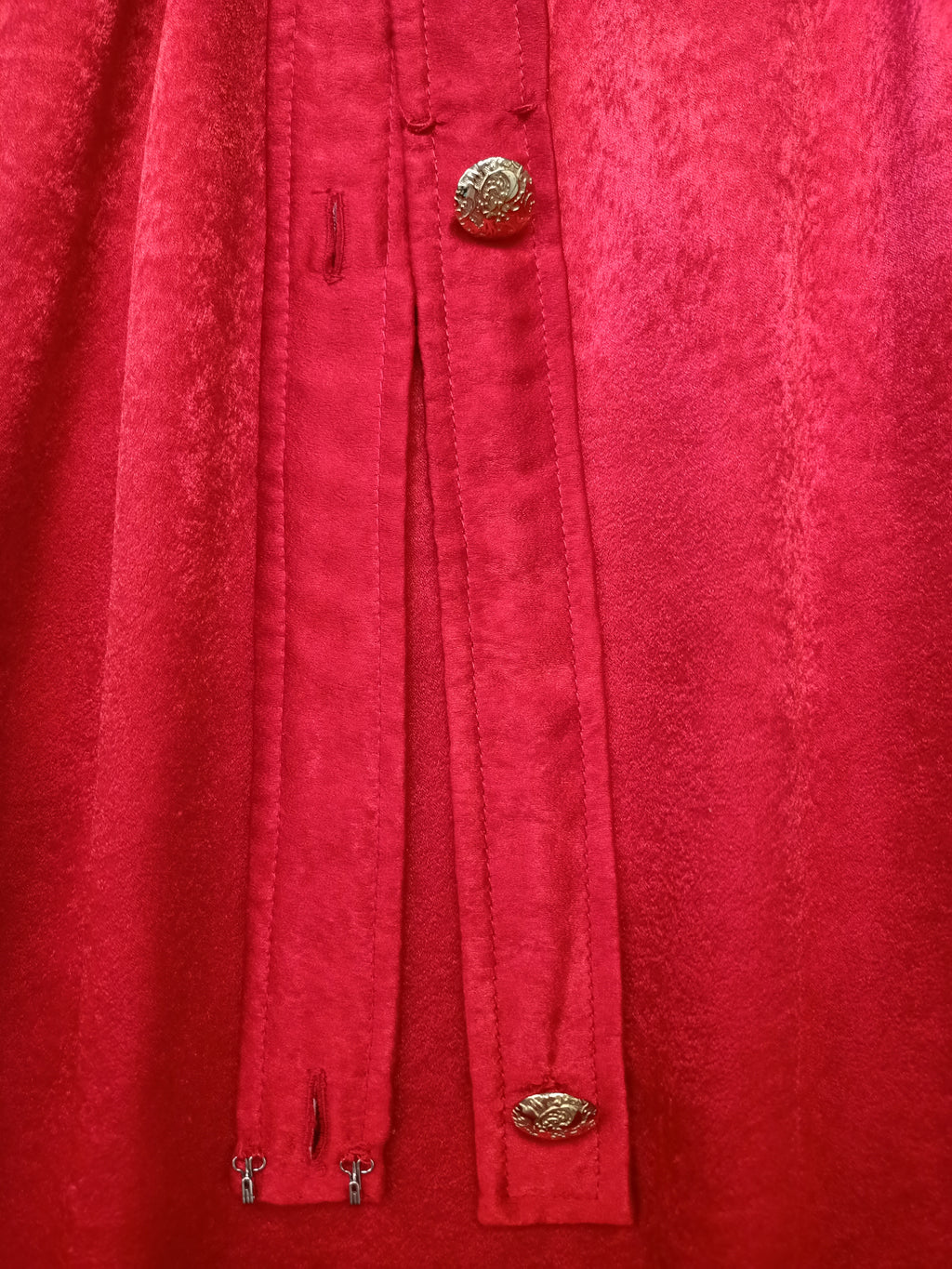 Vintage Red Textured Satin Dress
