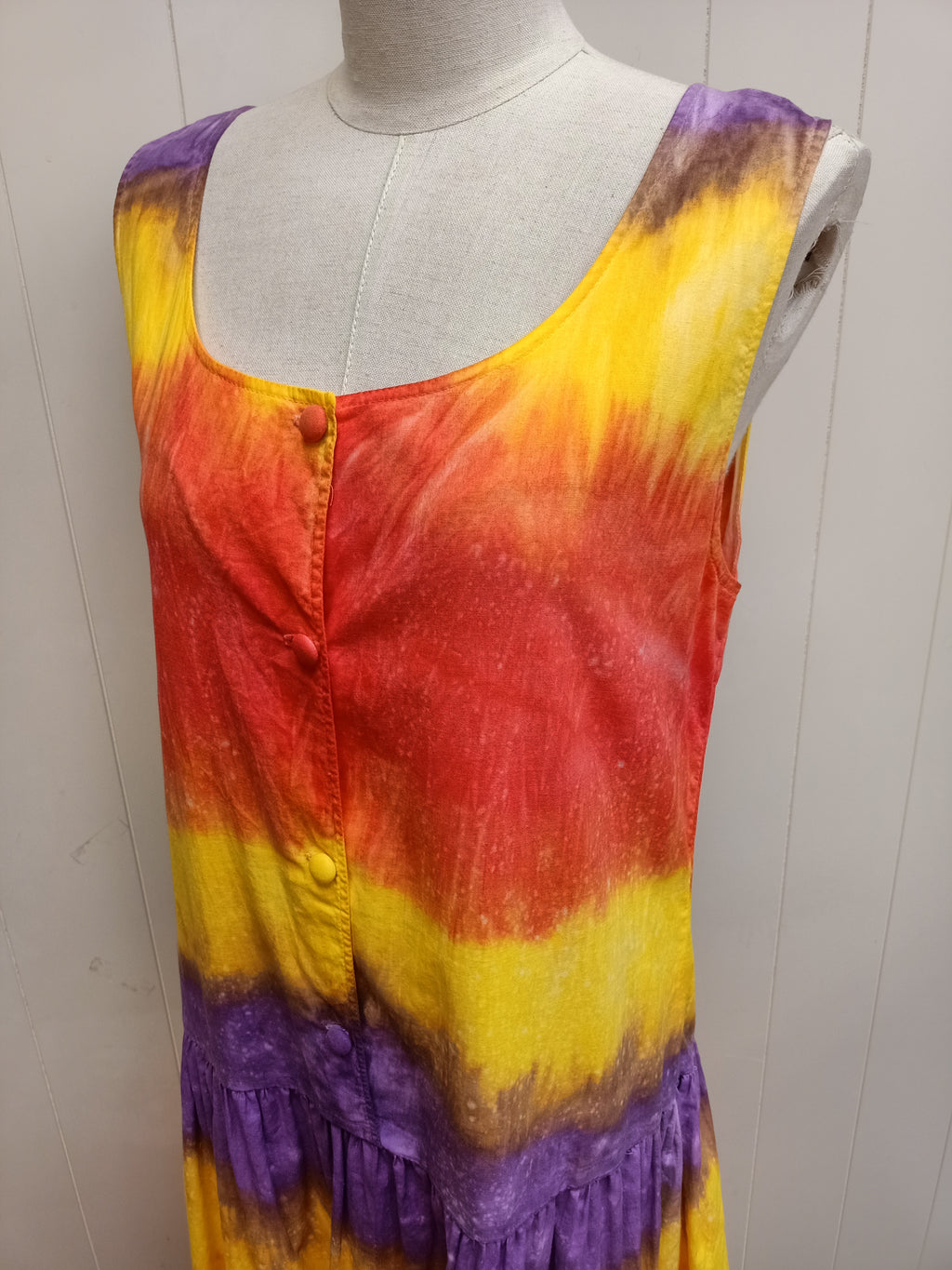 Vintage Tie Dye Drop Waist Dress