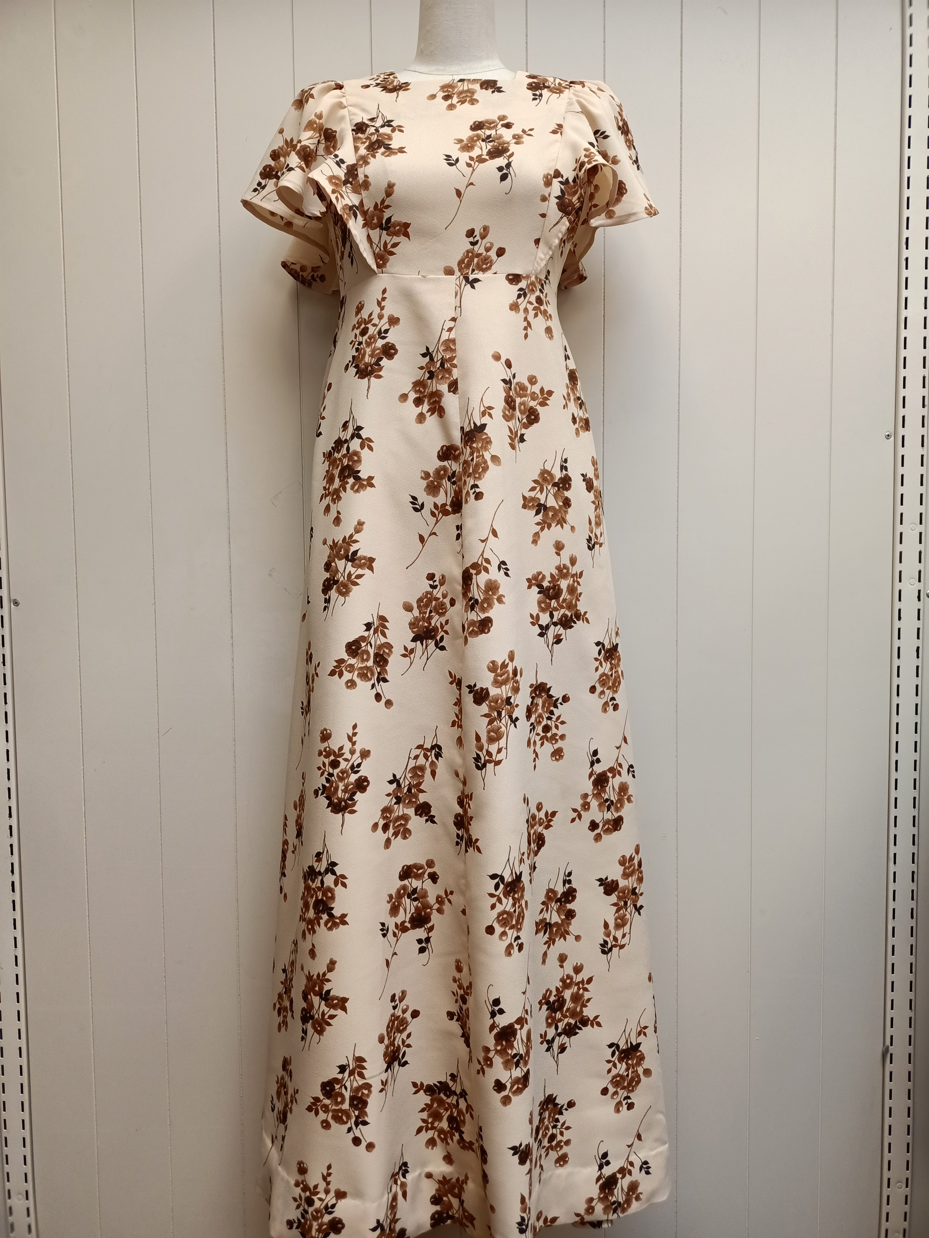 Vintage Cream Floral Dress