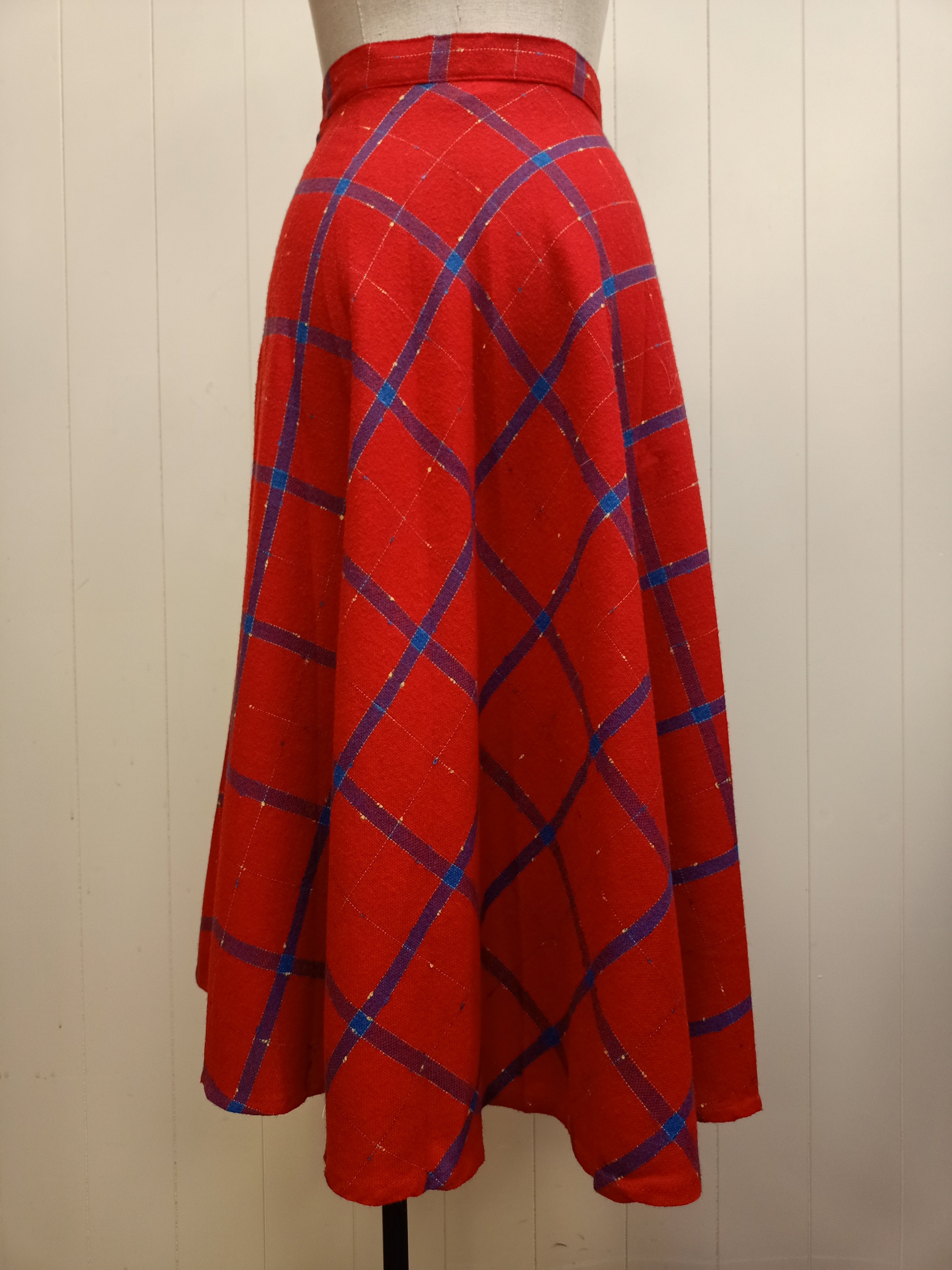 Vintage Equals Red Plaid Skirt