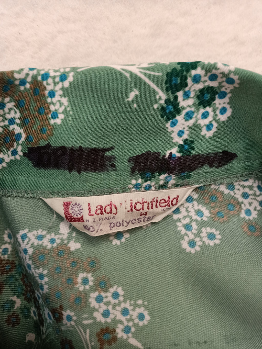 Vintage Lady Lichfield Green Floral Shirt