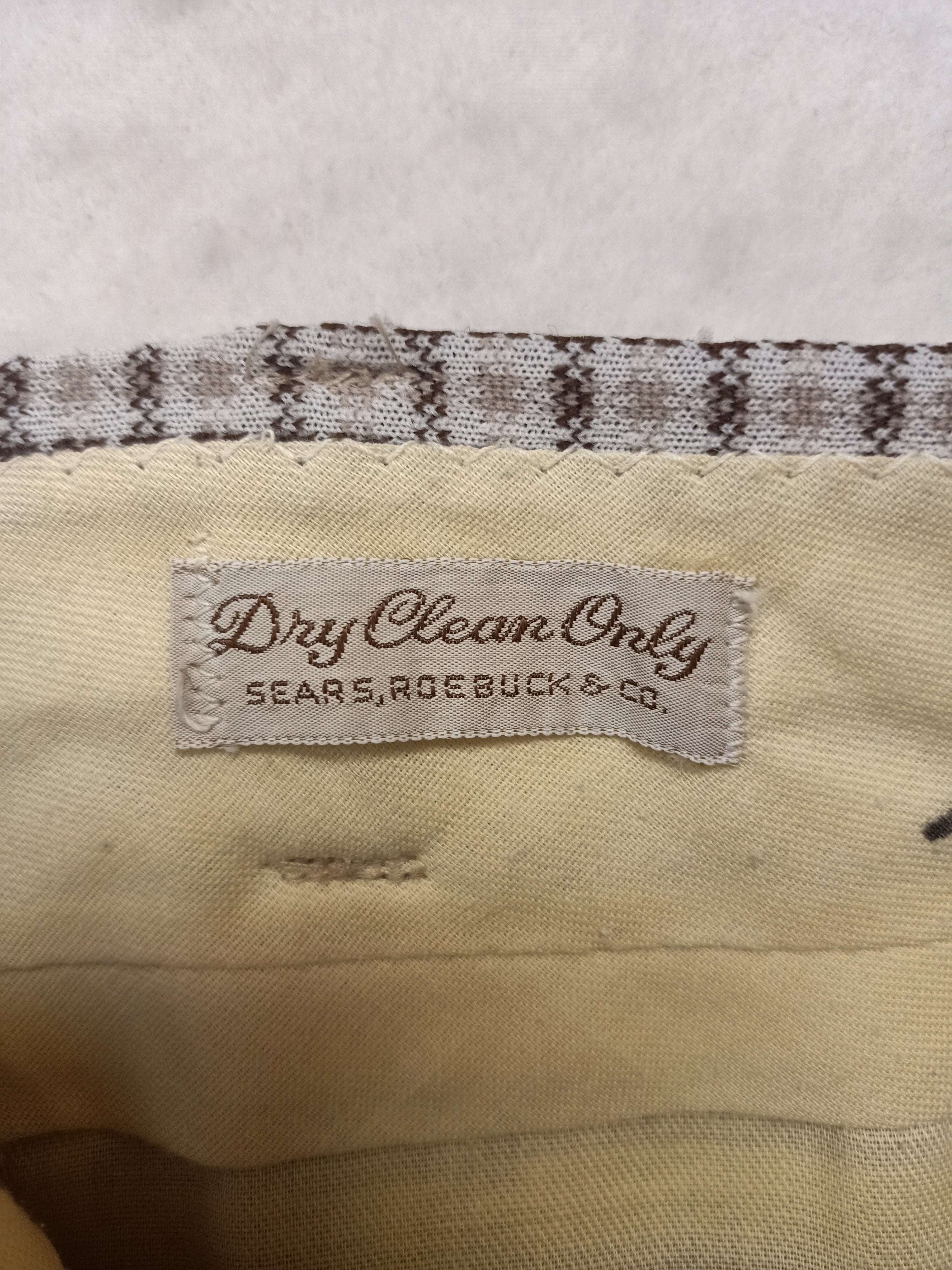 Vintage Mens Sears Checkered Pants