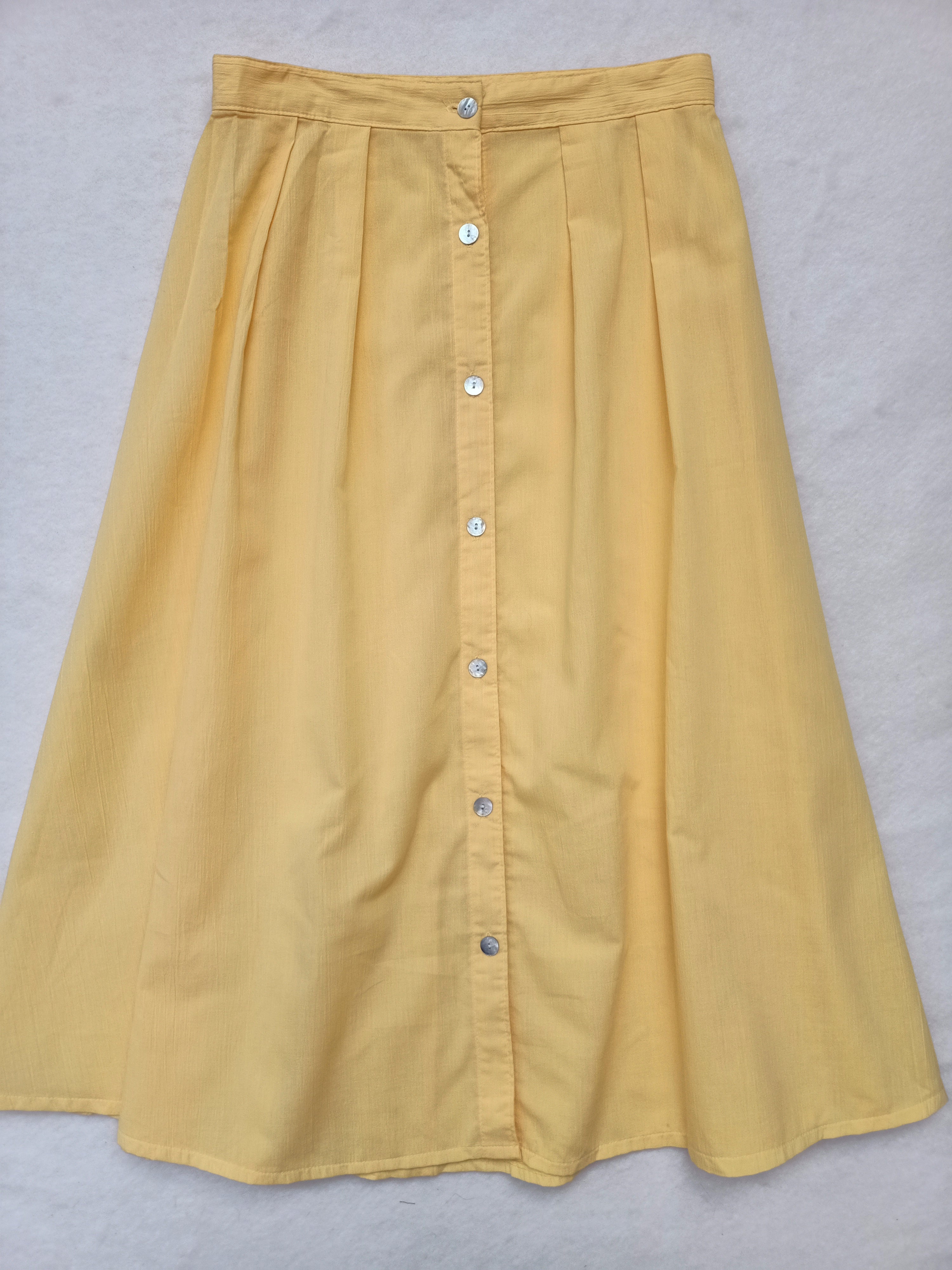 Vintage Yellow Button Up Skirt
