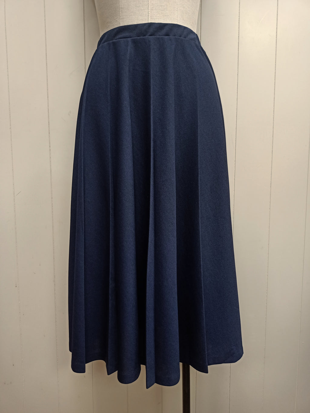 Vintage Navy Pleated Skirt