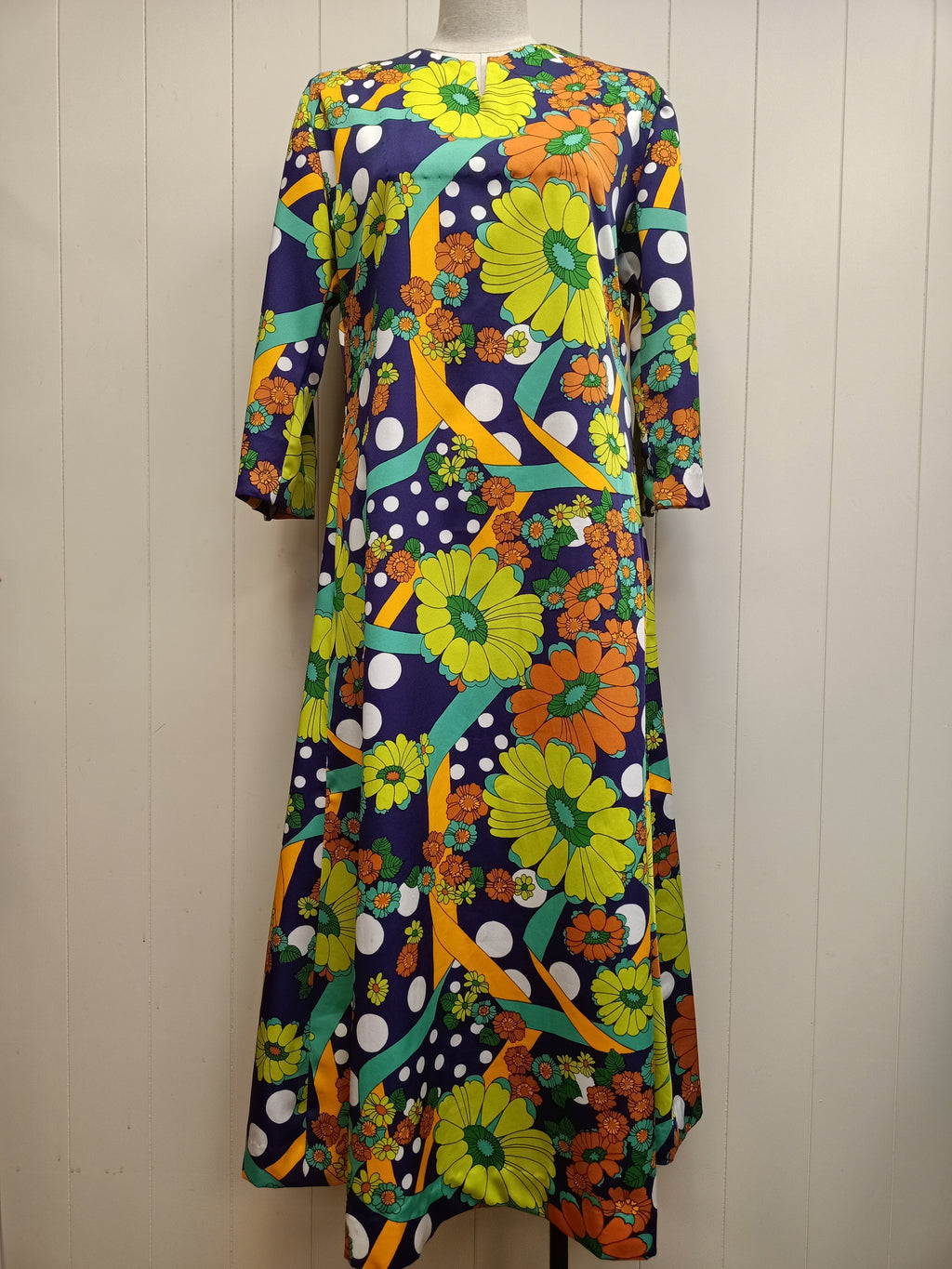 Vintage Floral Polka Dot Dress