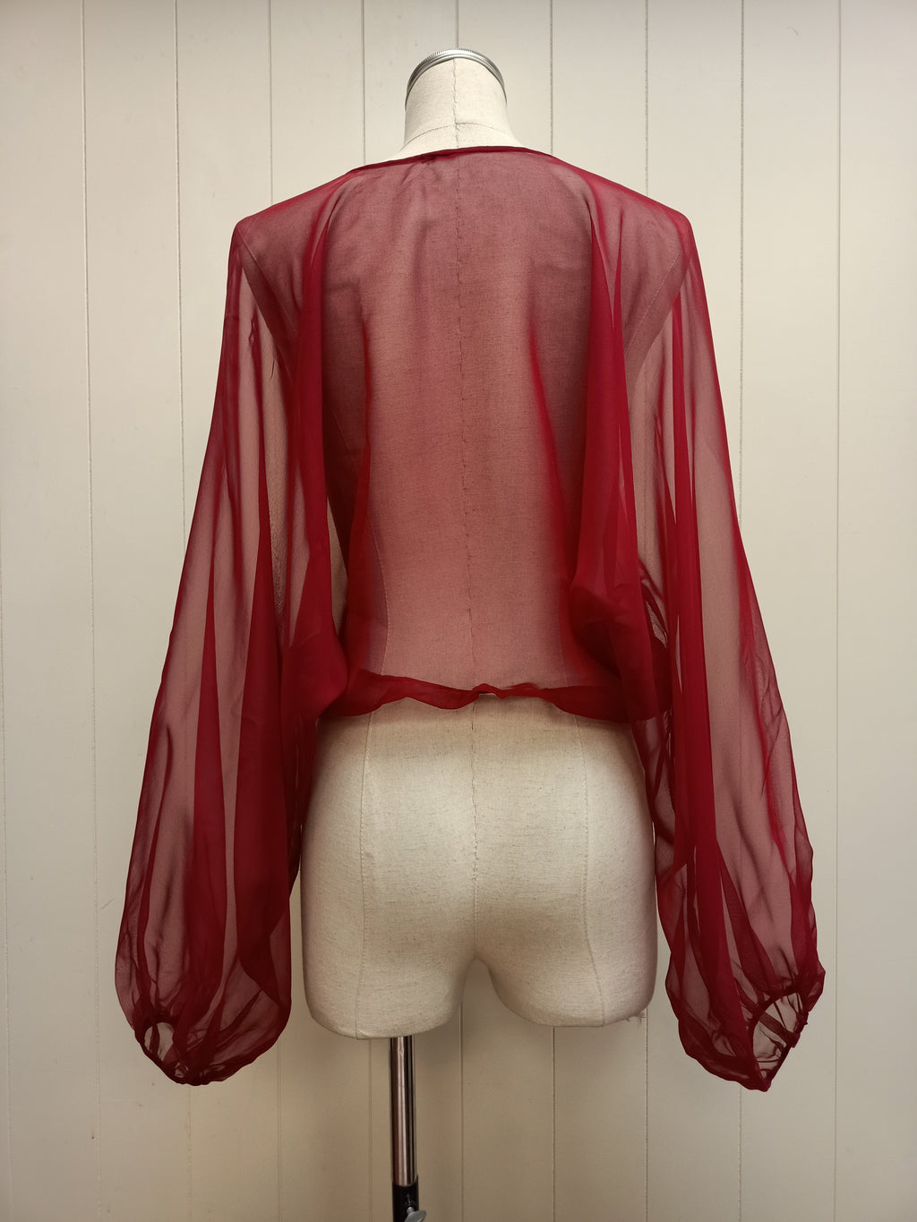 Vintage Burgundy Chiffon Shrug