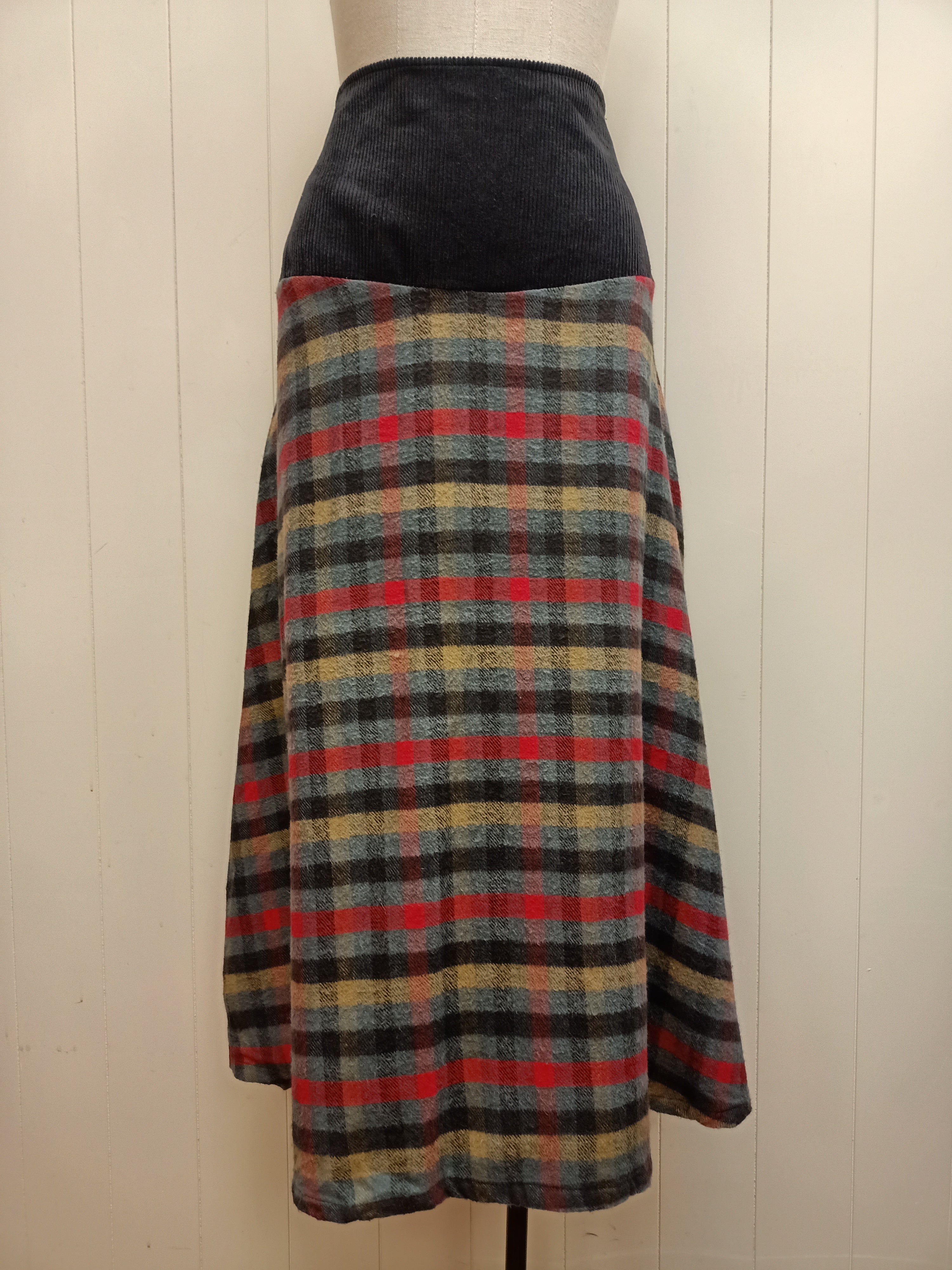 Vintage Drop Waist Plaid Skirt