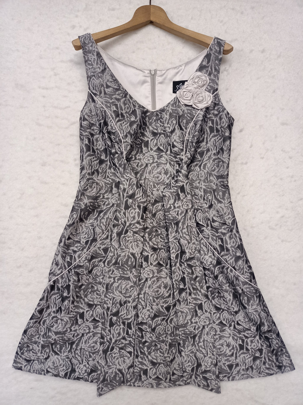 Annah Stretton Grey Jacquard Dress
