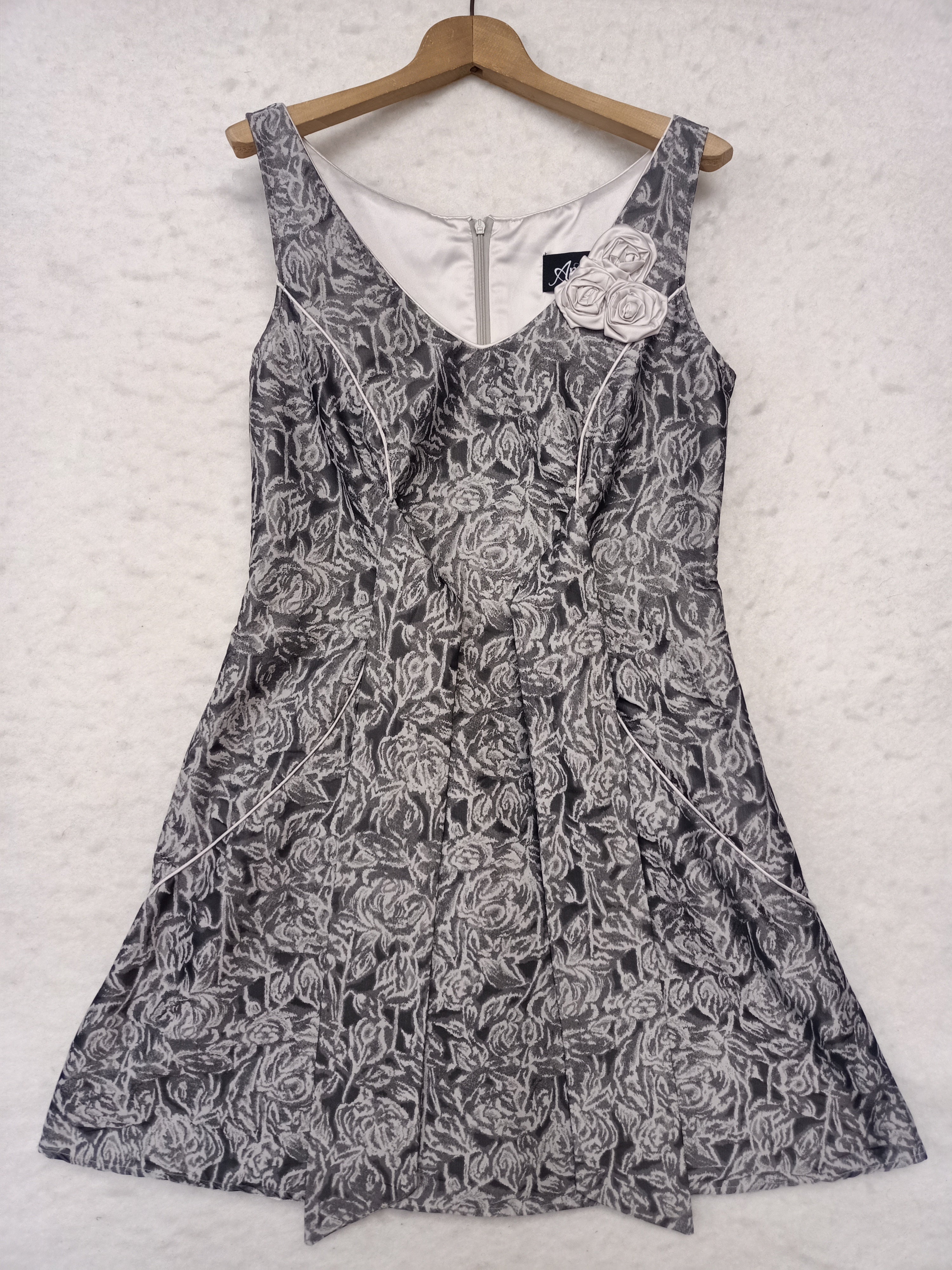 Annah Stretton Grey Jacquard Dress