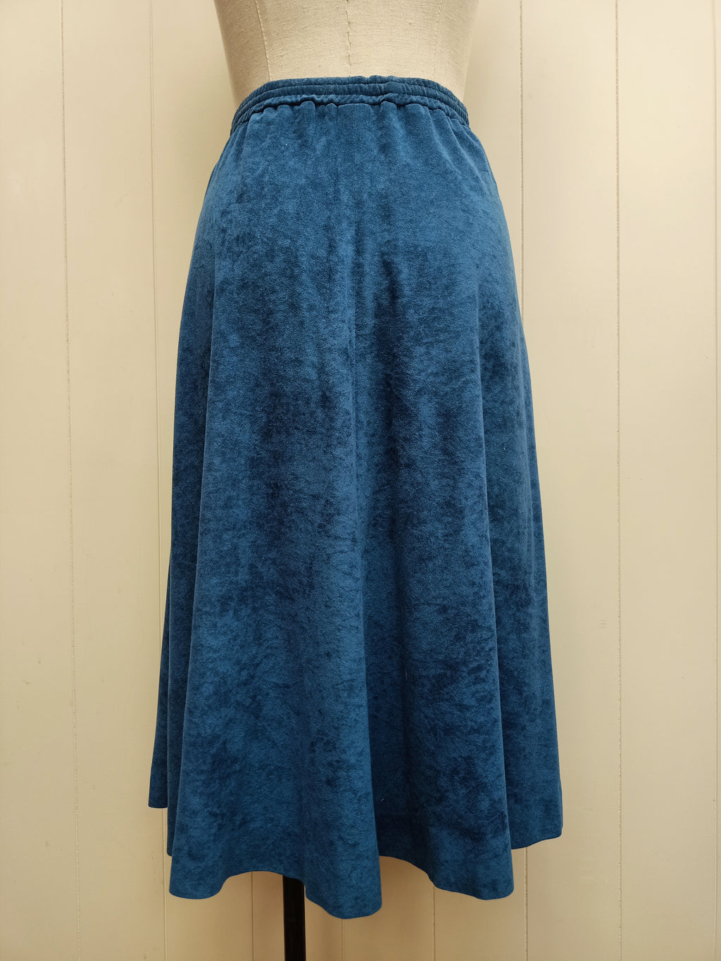 Vintage Blue Velour Skirt