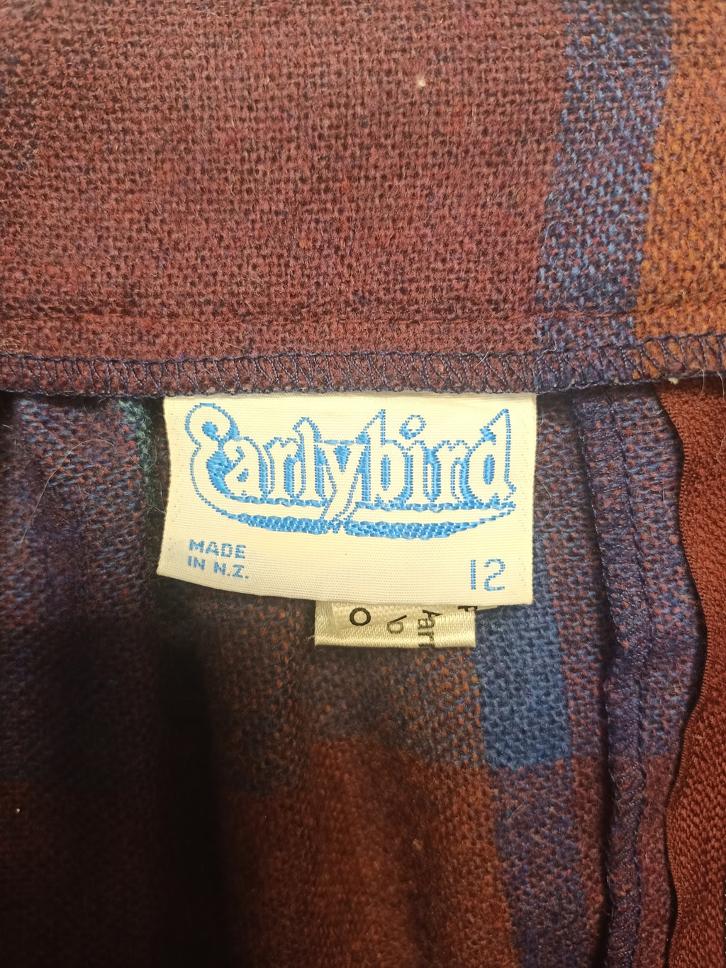 Vintage Earlybird Plaid Skirt