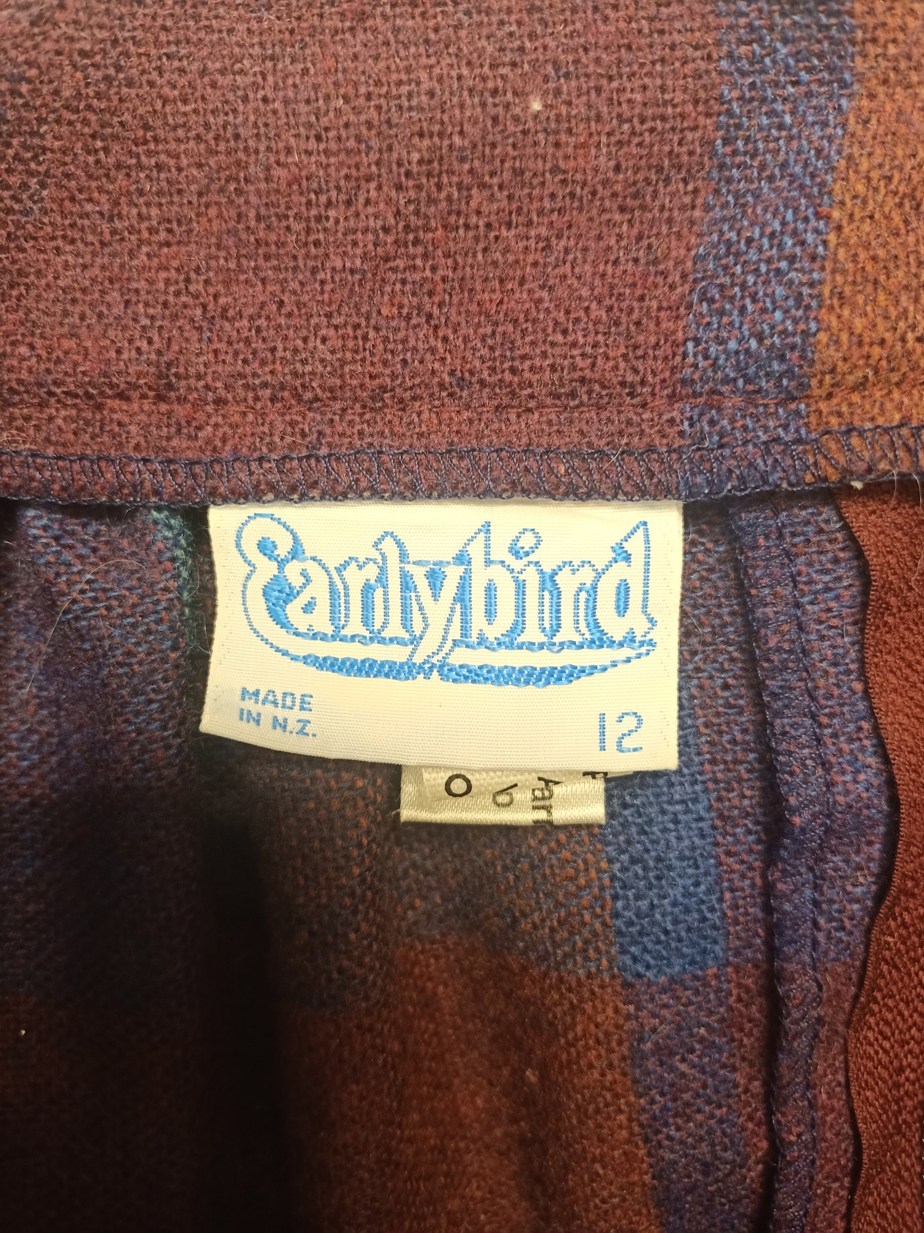 Vintage Earlybird Plaid Skirt