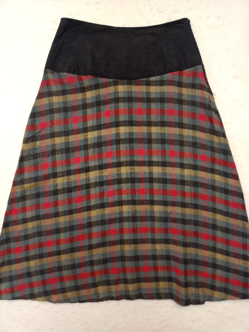 Vintage Drop Waist Plaid Skirt