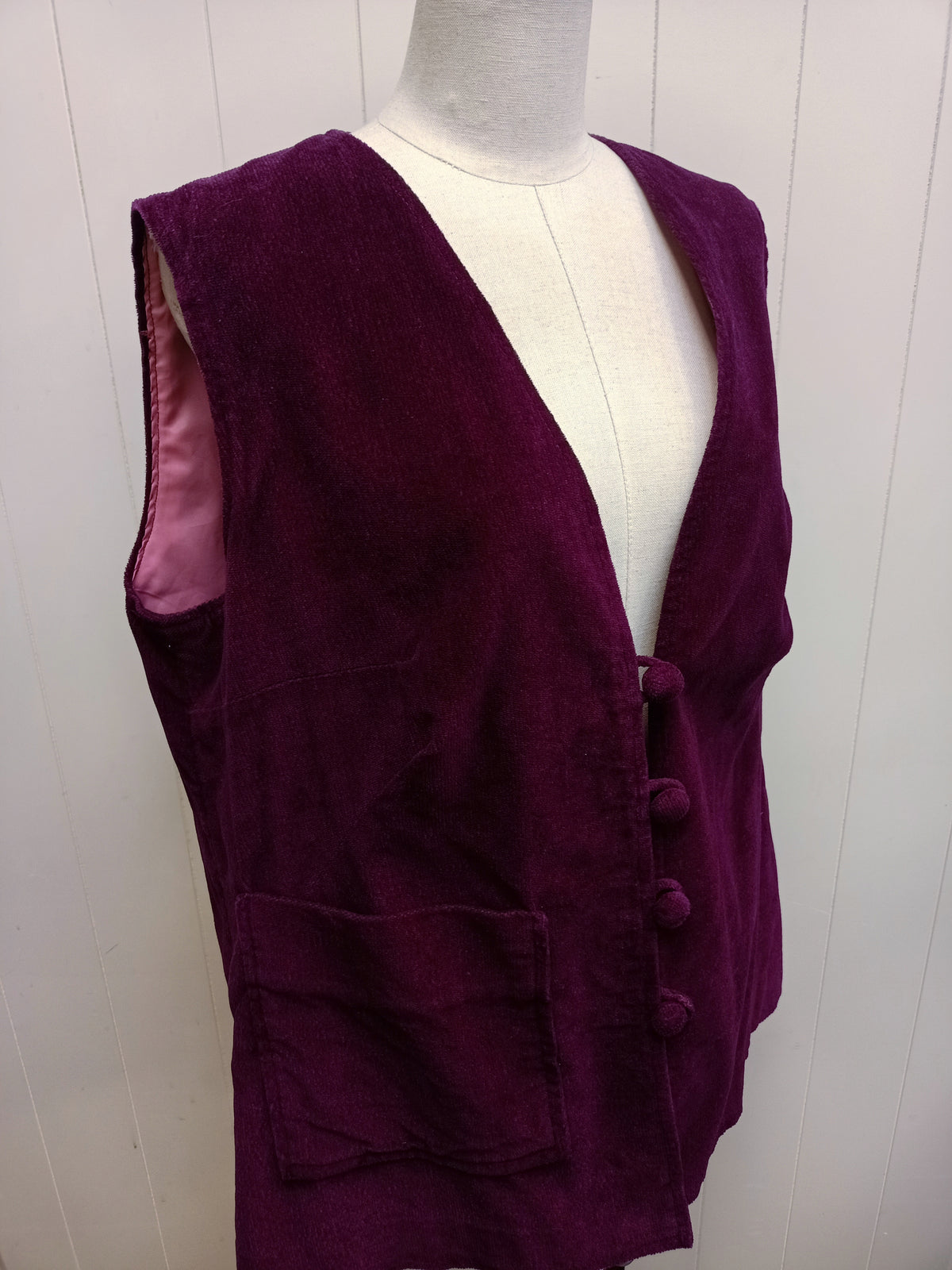 Vintage Purple Corduroy Vest