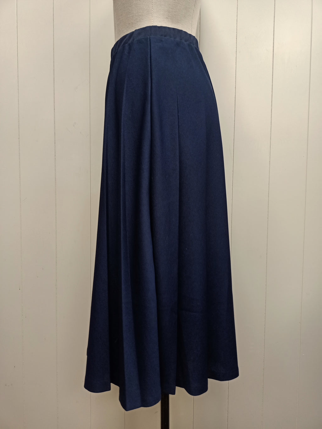 Vintage Navy Pleated Skirt