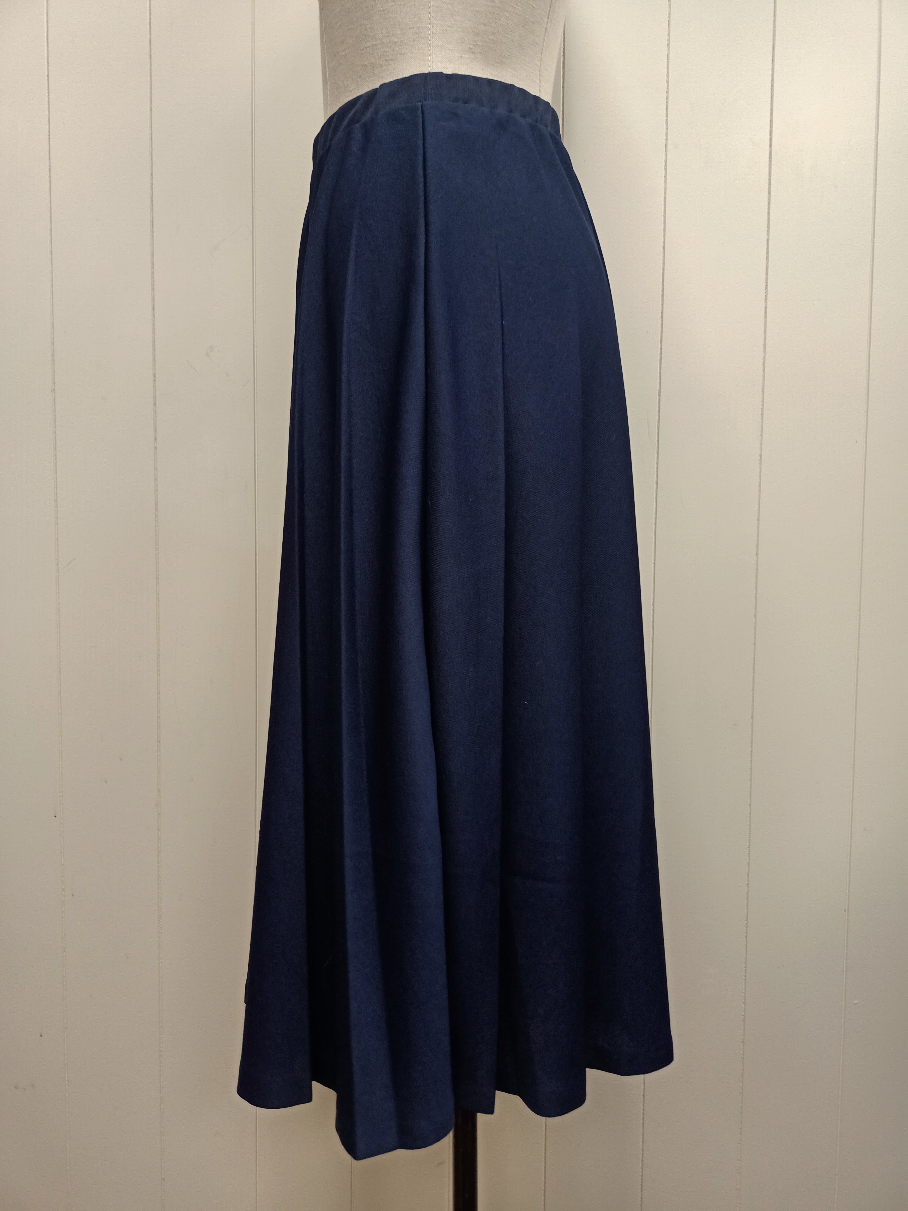 Vintage Navy Pleated Skirt
