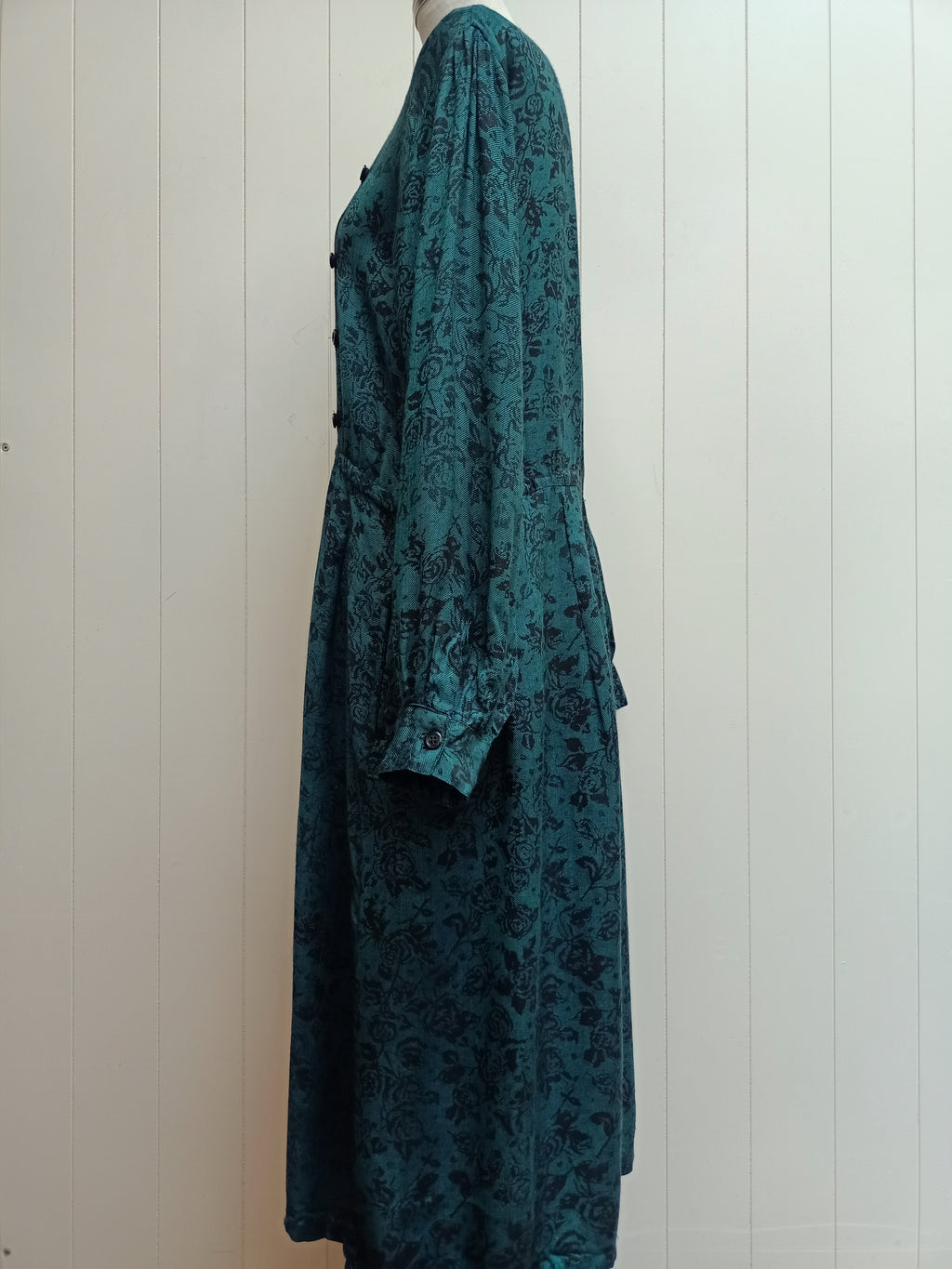 Vintage Teal Rose Dress
