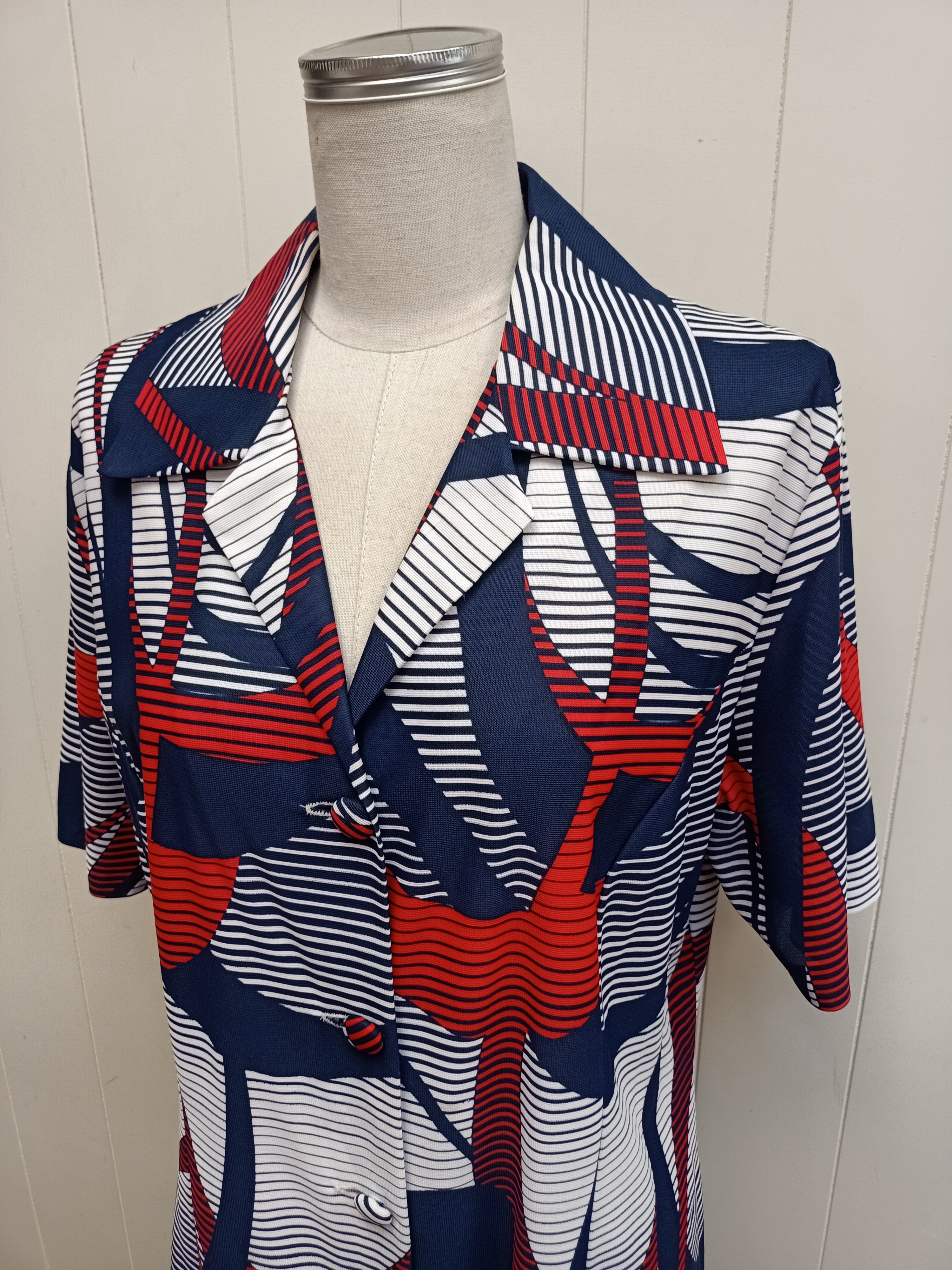 Vintage Osti Fashions Geometric Striped Shirt