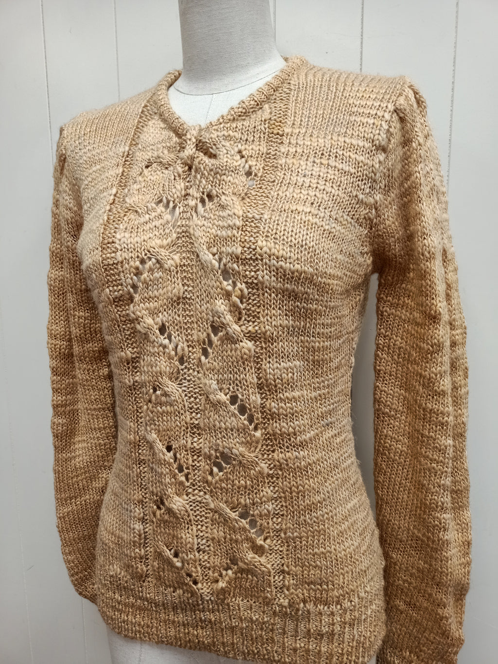 Vintage Slub Cable Knit Sweater