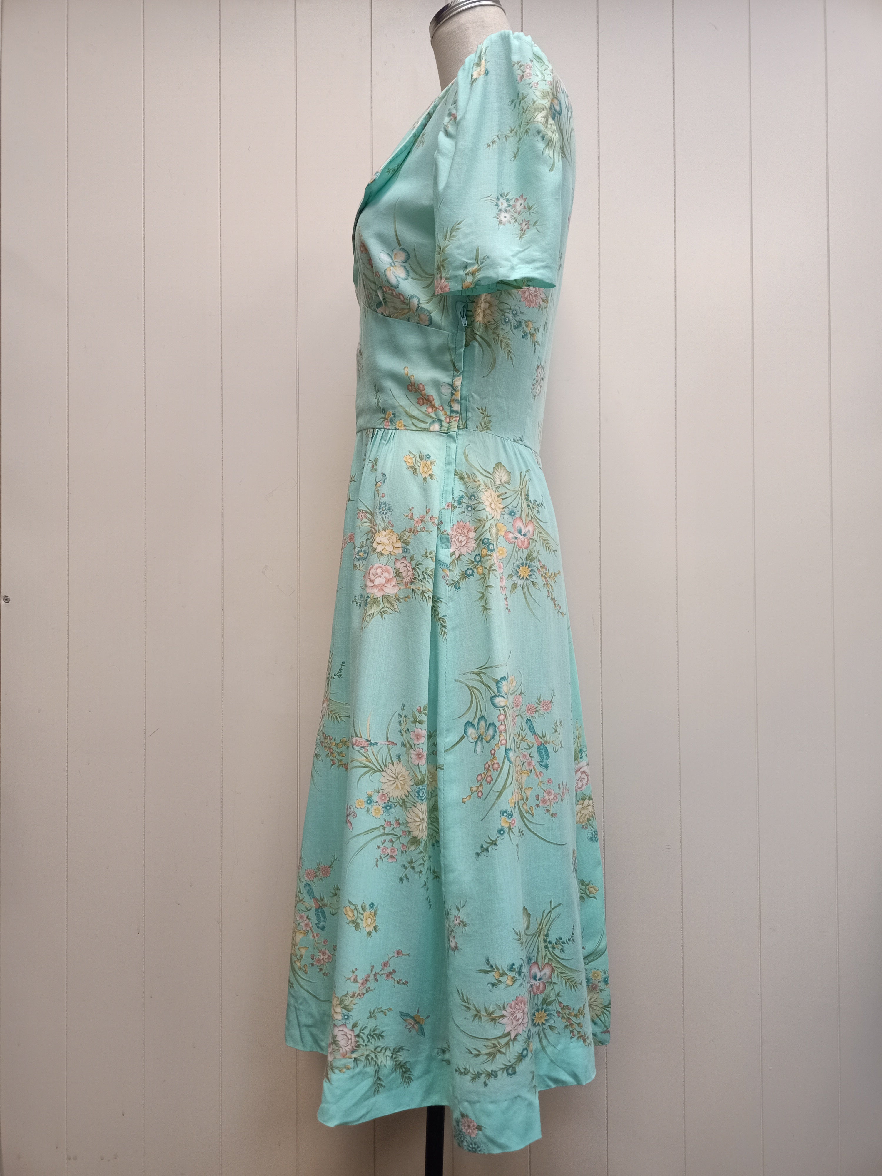 Vintage Mint Floral Dress