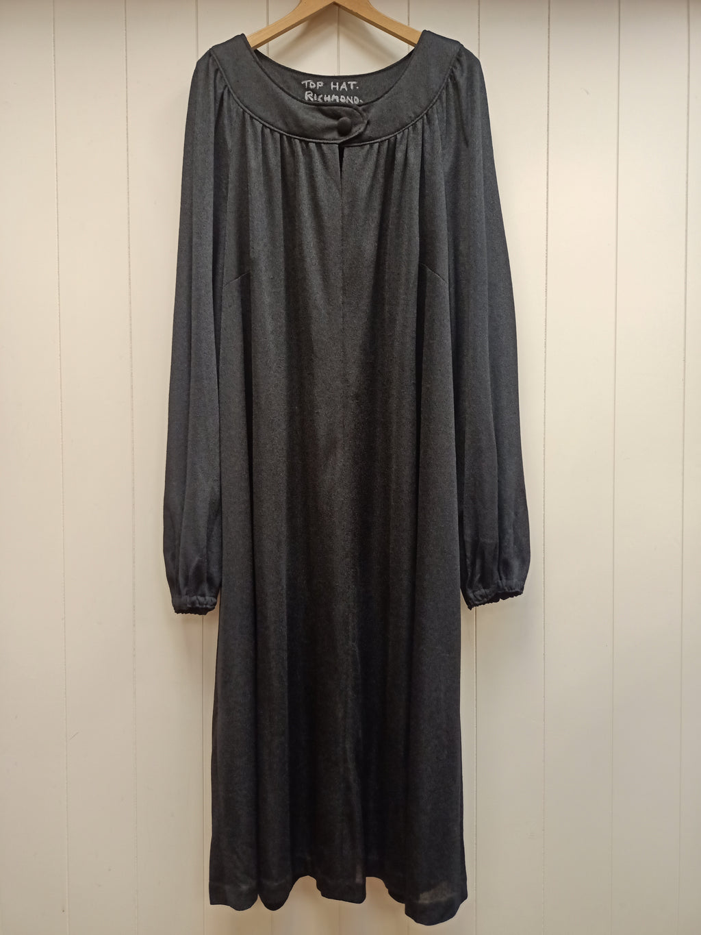 Vintage Black Peasant Dress