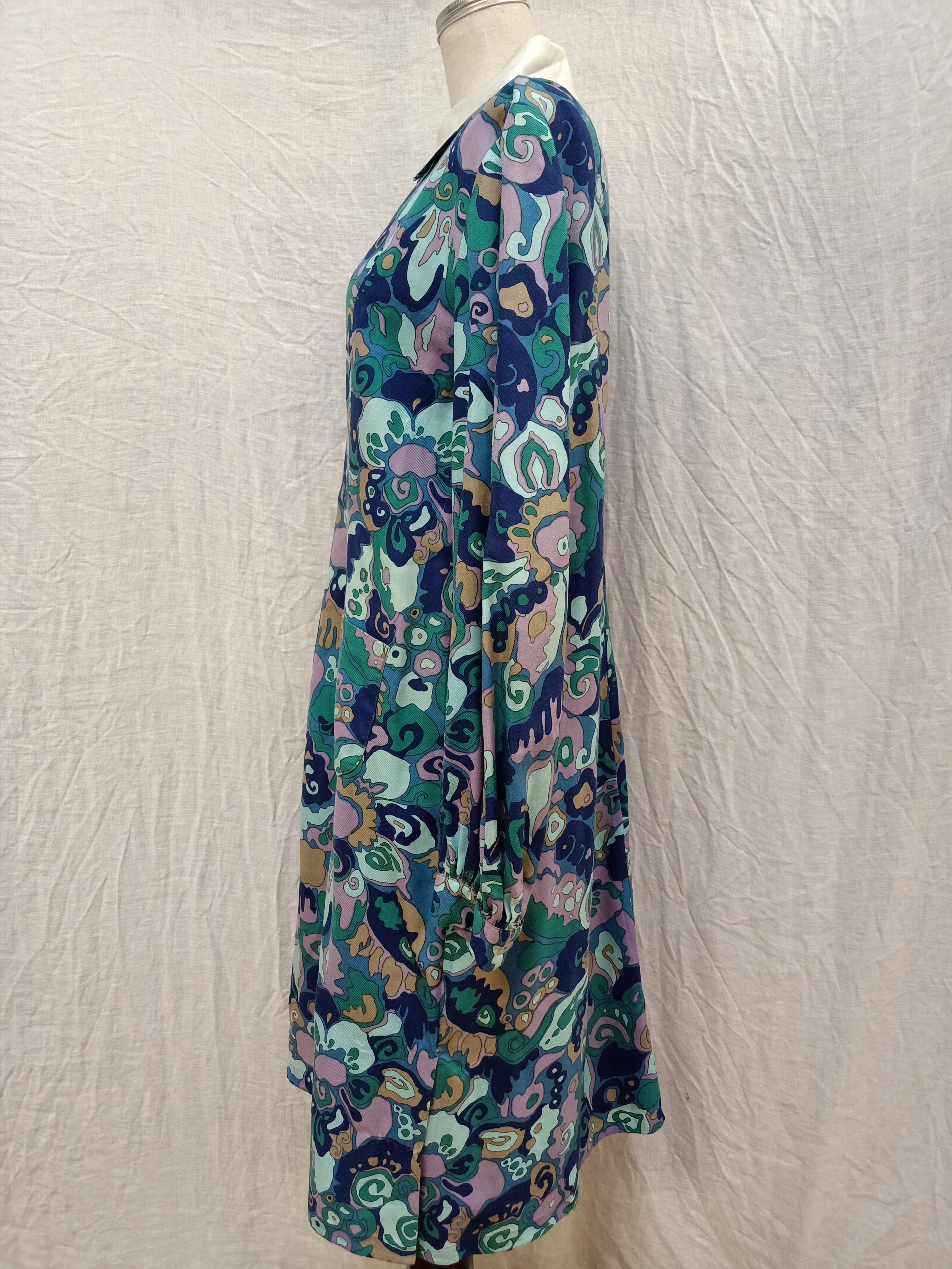 Vintage Abstract Blue Dress