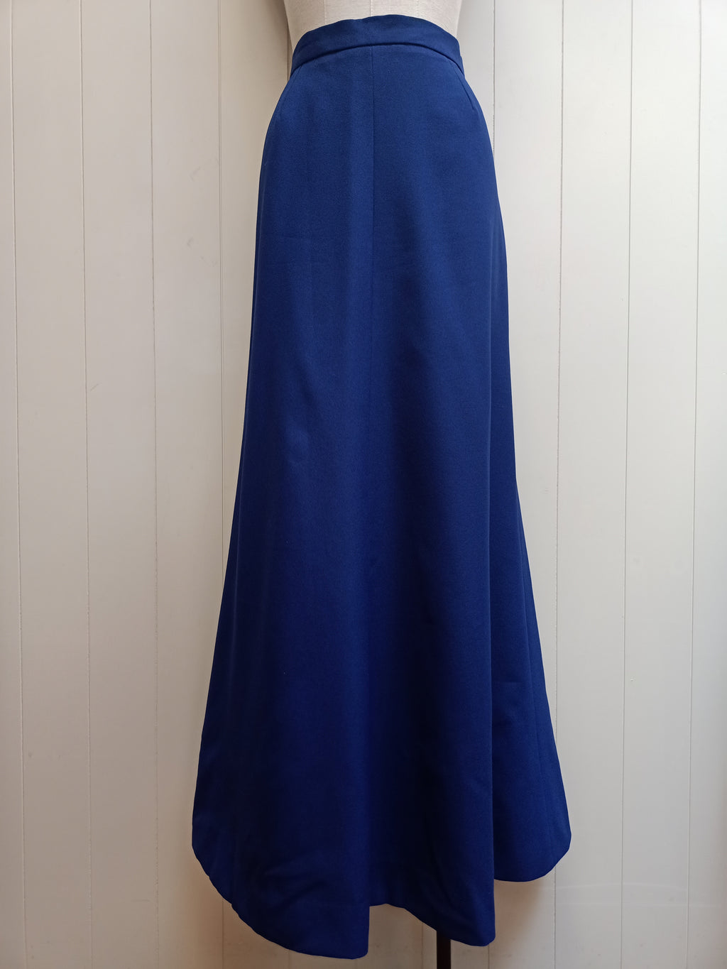 Vintage Navy Crepe Maxi Skirt
