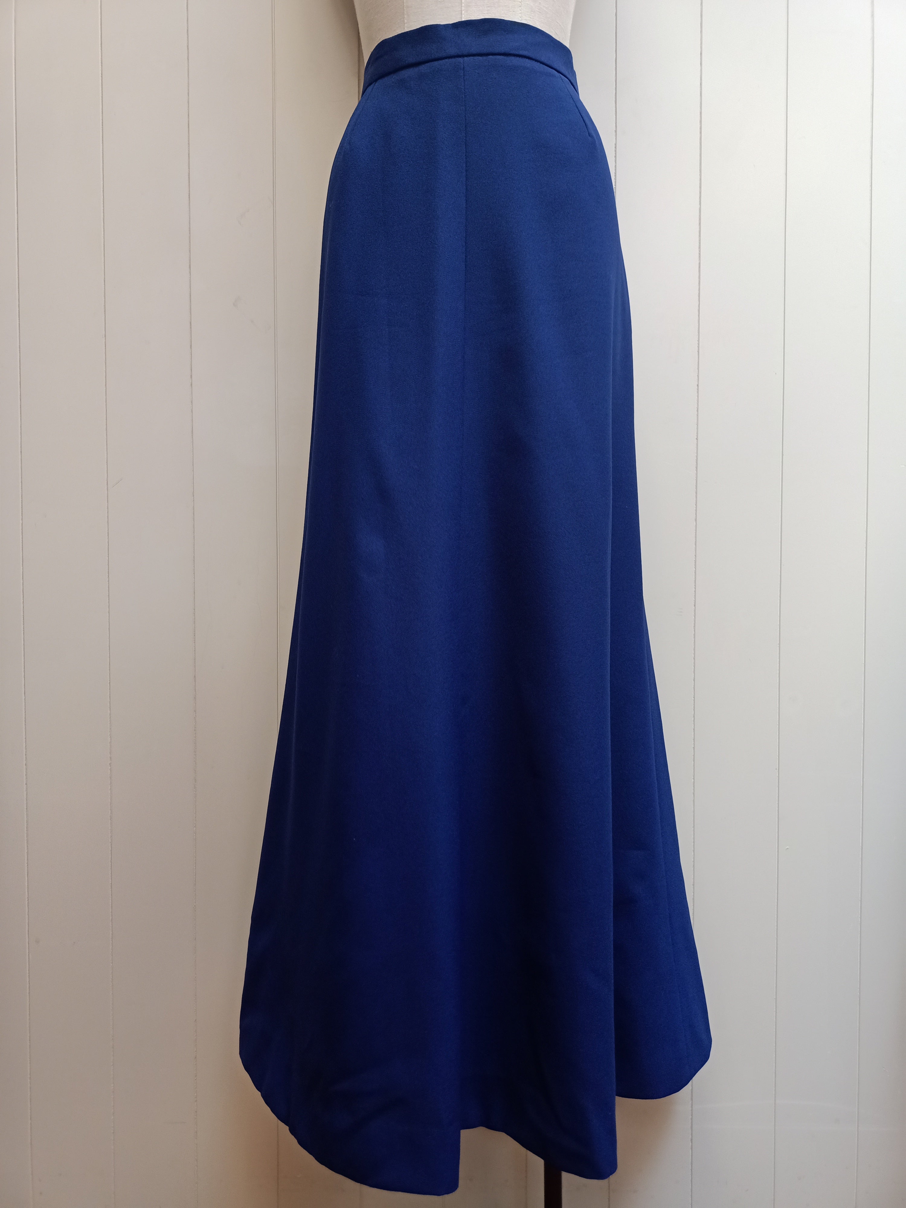 Vintage Navy Crepe Maxi Skirt