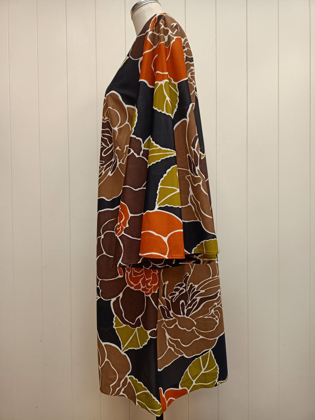 Vintage Floral Flared Sleeves Dress