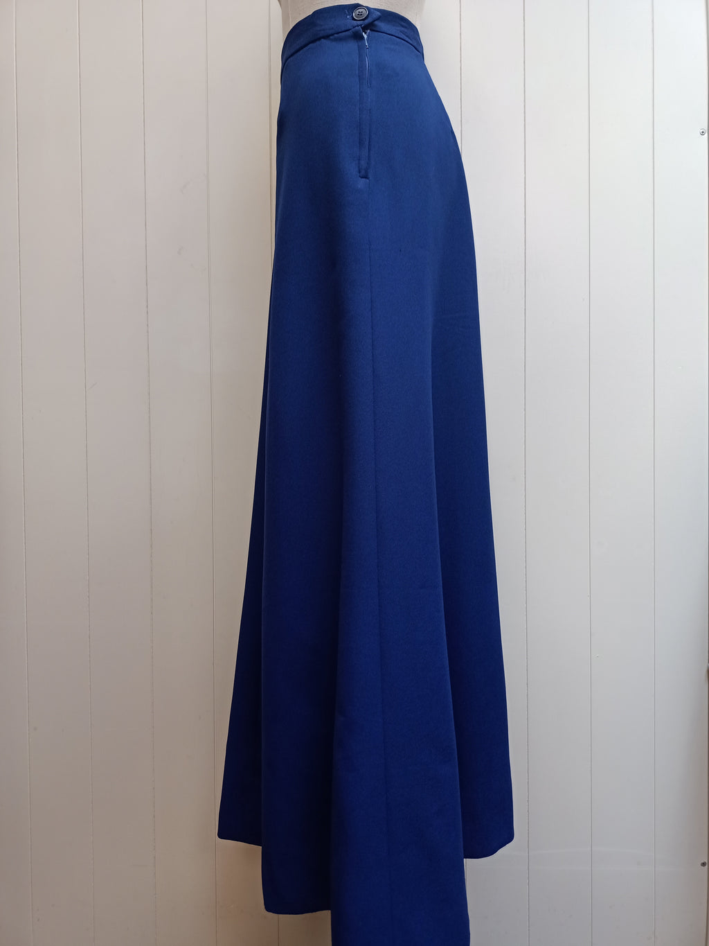 Vintage Navy Crepe Maxi Skirt