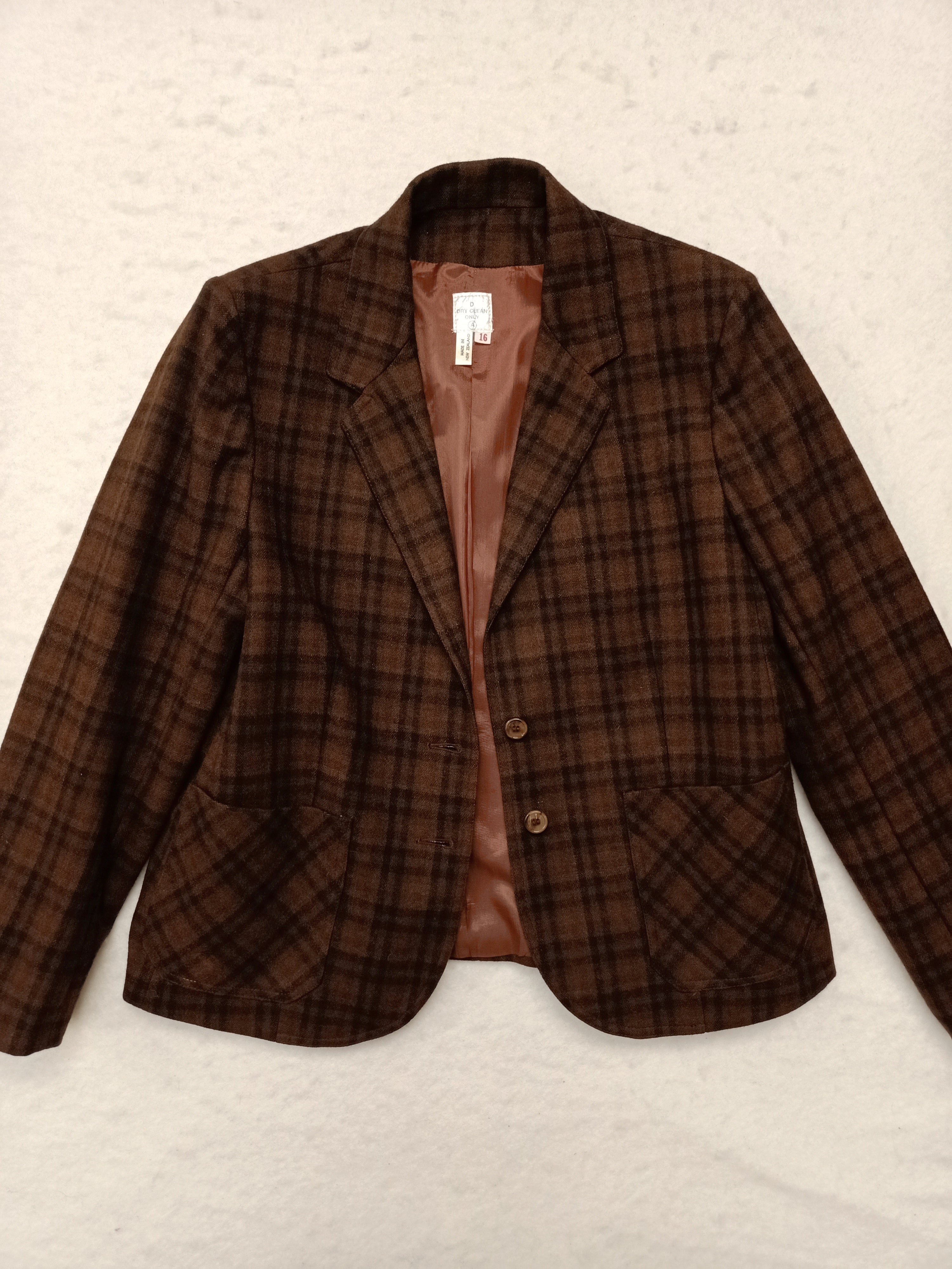 Vintage Brown Plaid Blazer