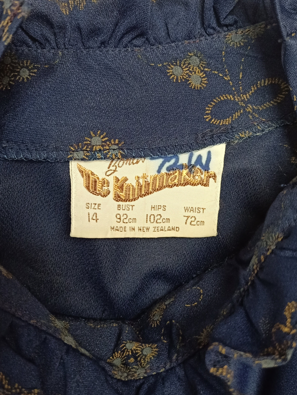 Vintage Bonds The Knitmaker Navy Floral Dress
