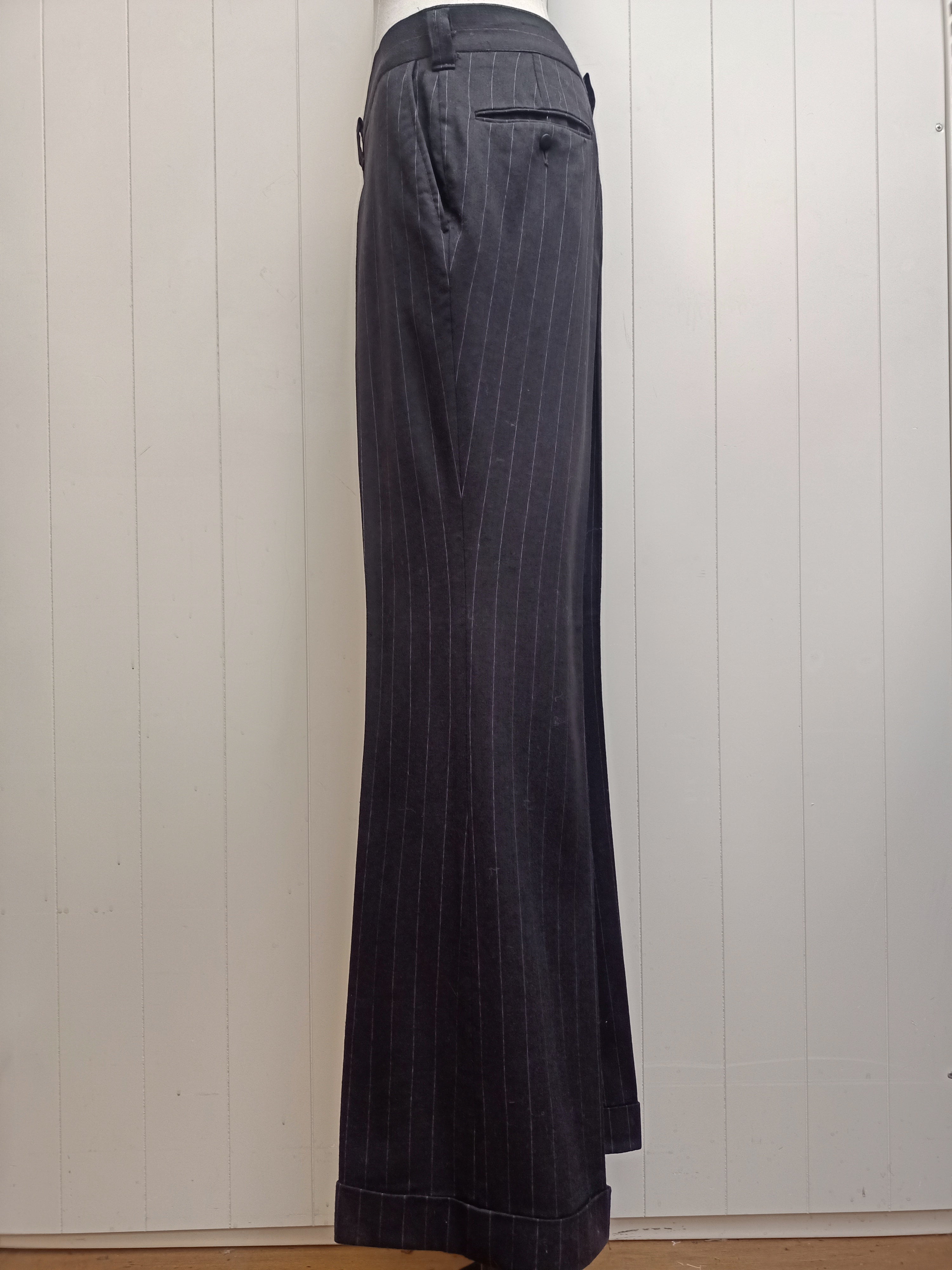 Vintage Mens Wool Style Pinstripe Pants