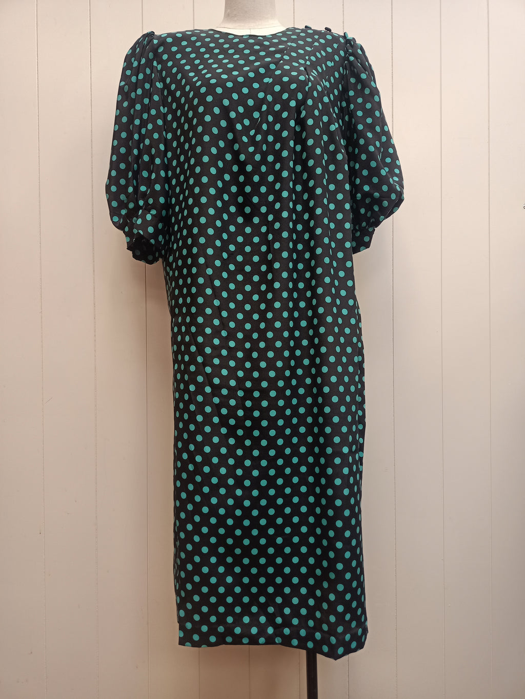 Vintage Teal Polka Dot Dress