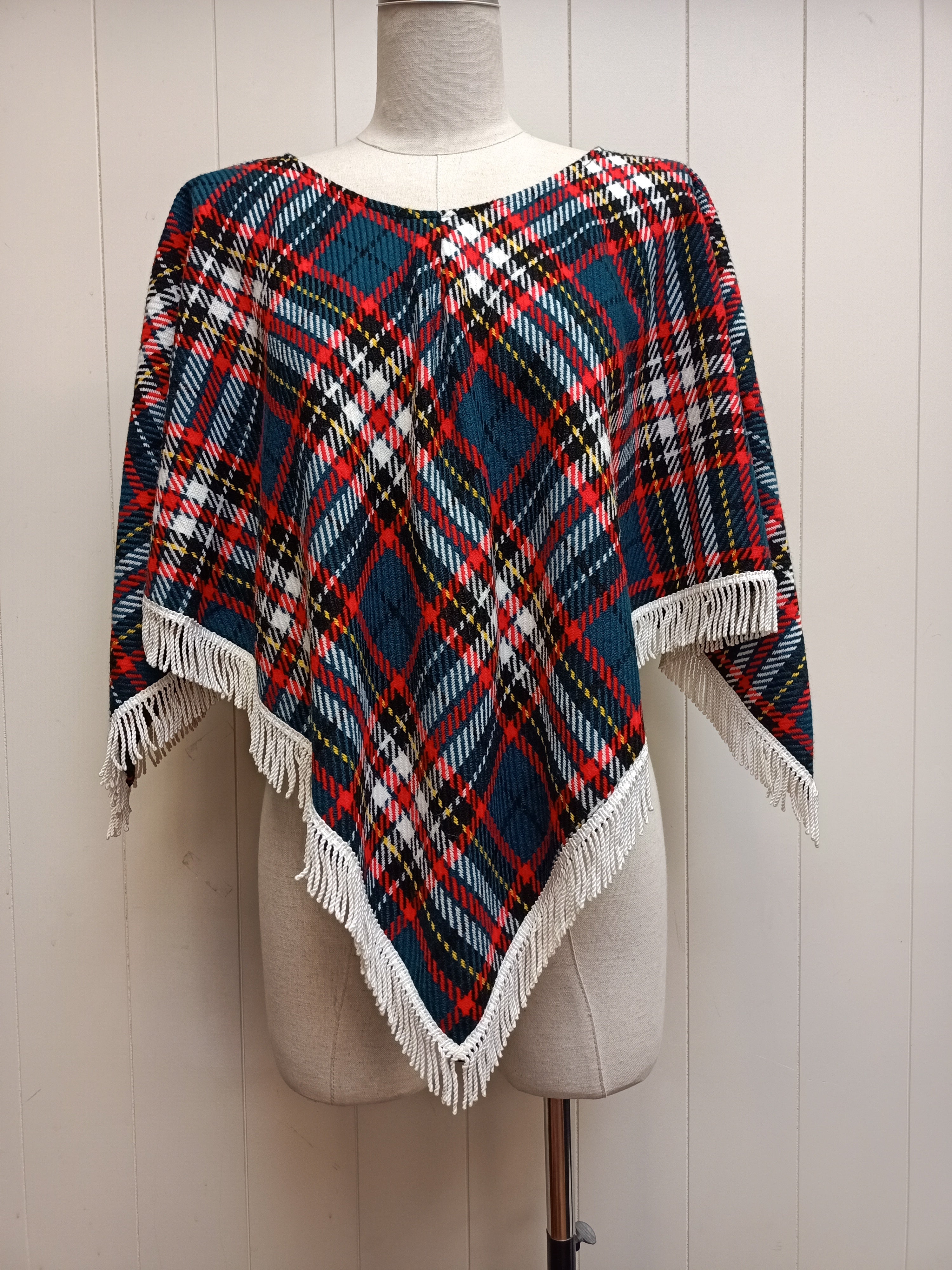 Vintage Plaid Poncho