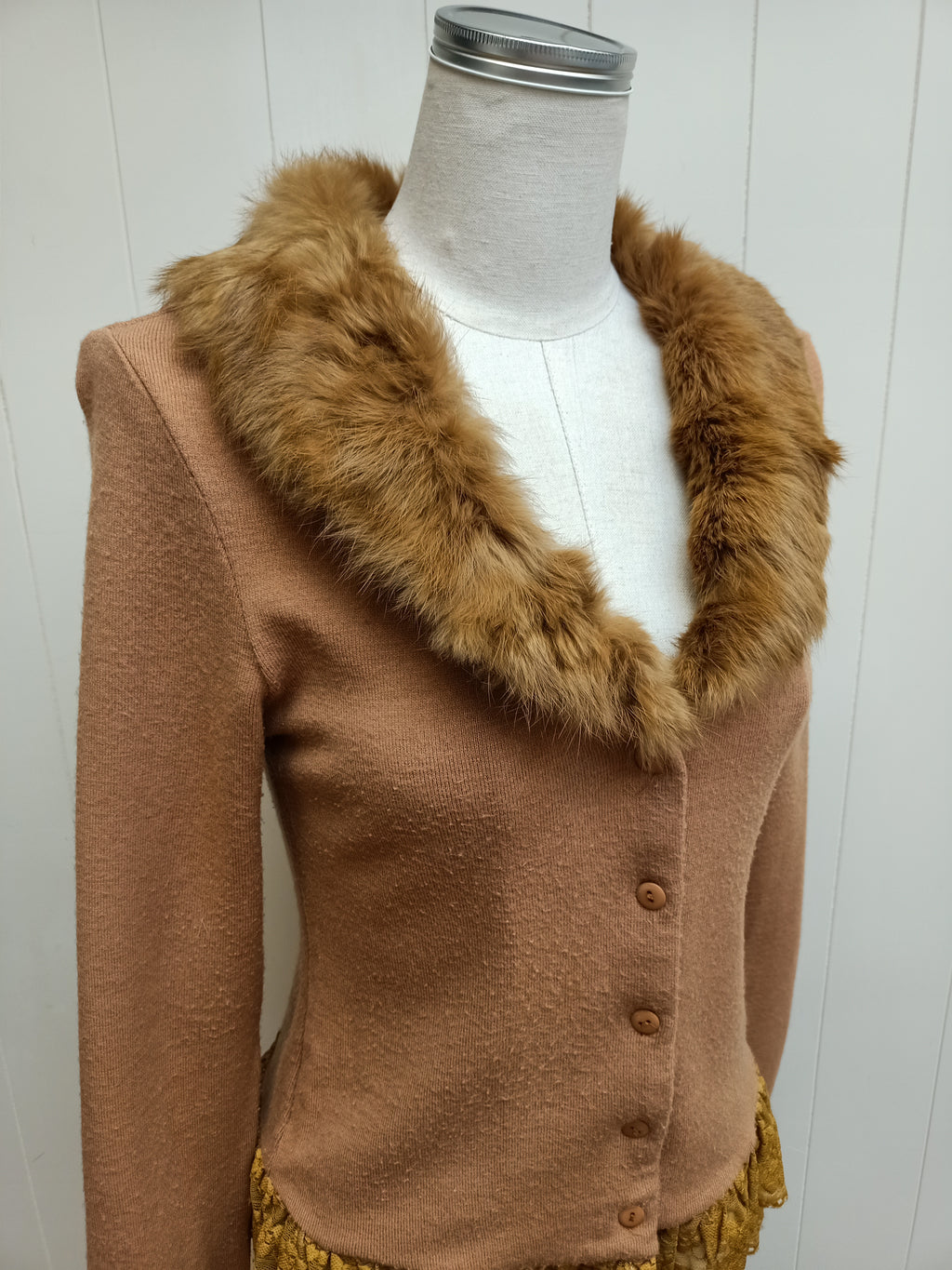 Vintage Downtown Fur Cardigan