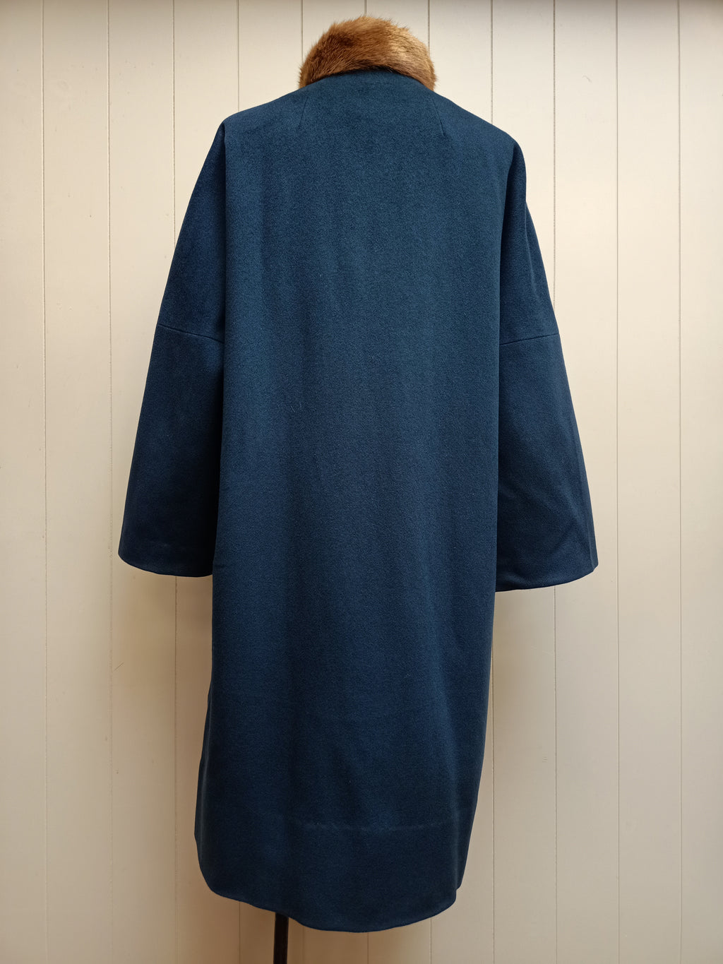 Vintage Van Roli Teal & Fur Coat
