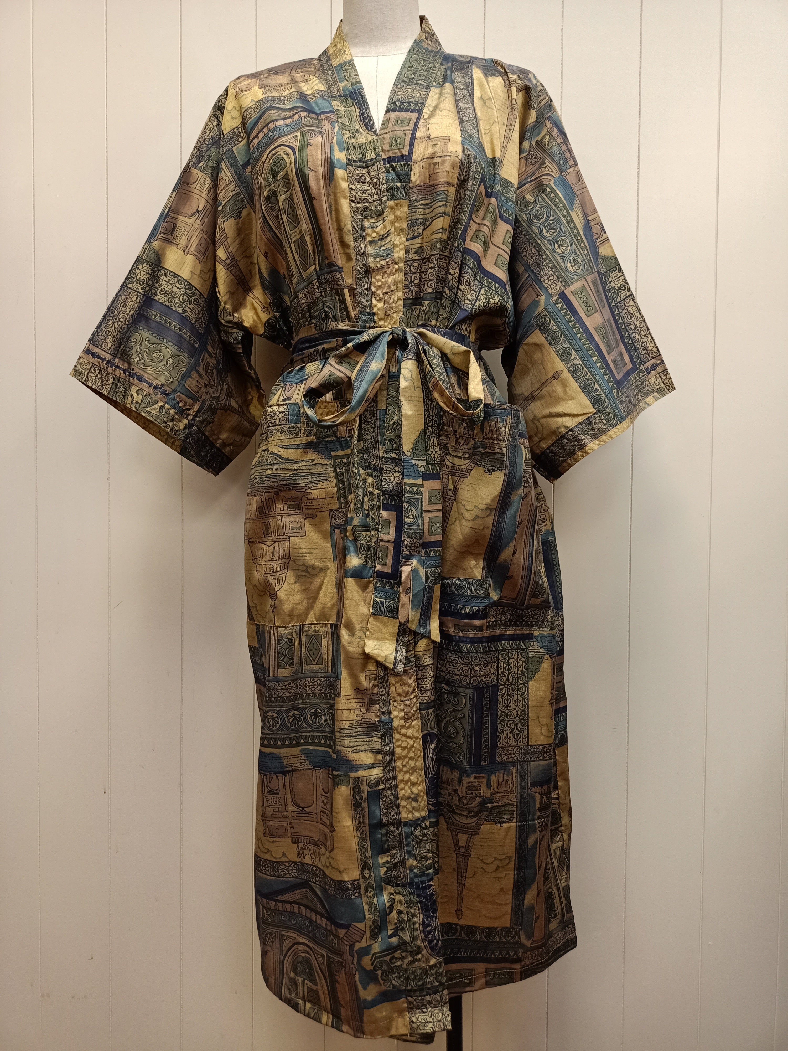 Vintage Architecture Satin Robe