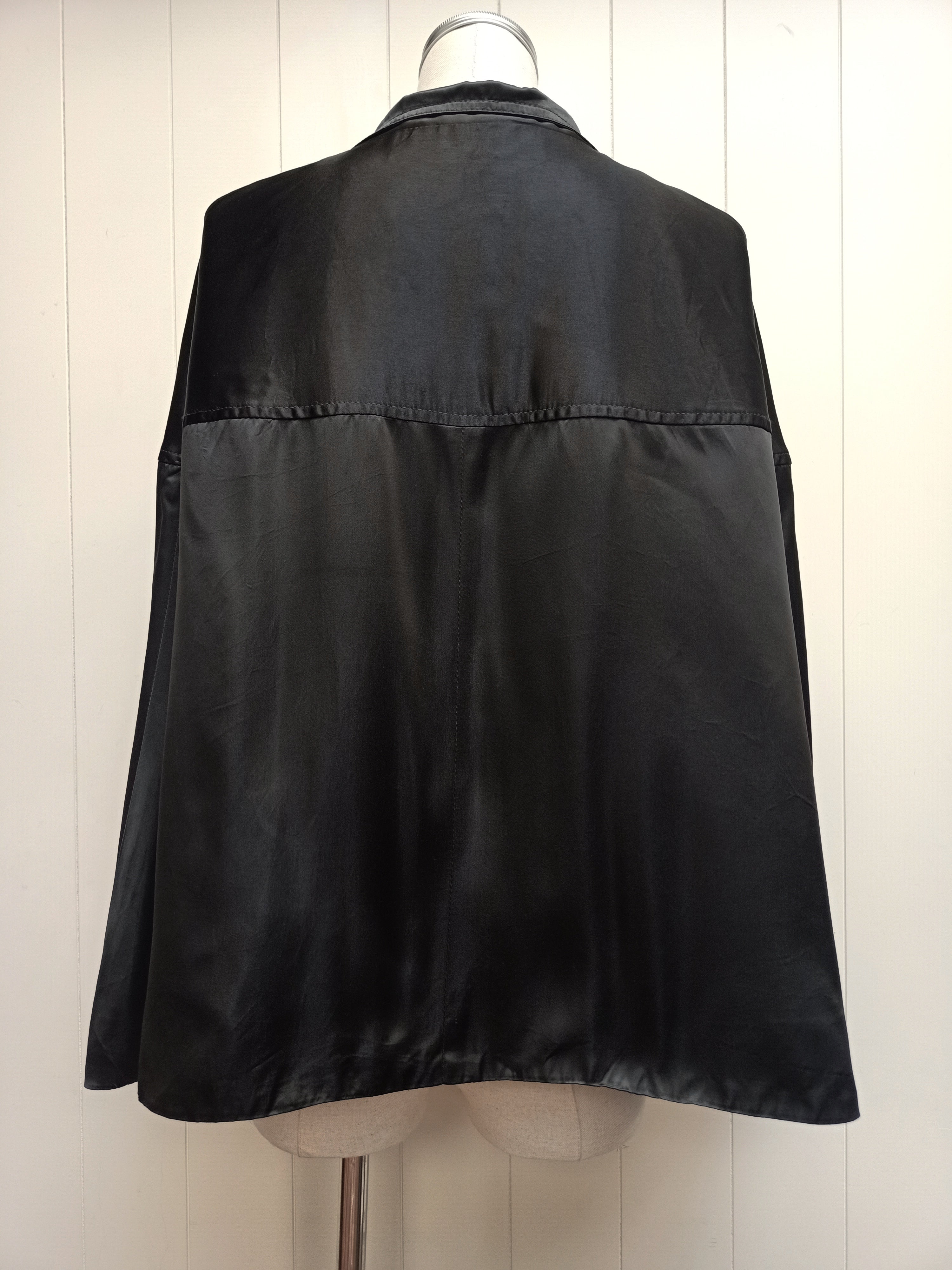 WORLD Black Satin Cape