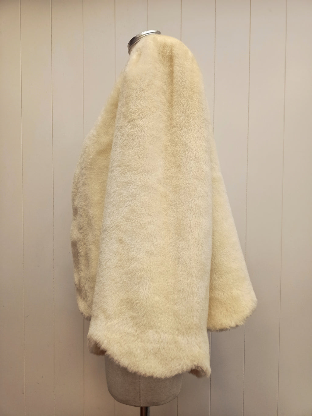 Vintage Yellow Cream Faux Fur Jacket