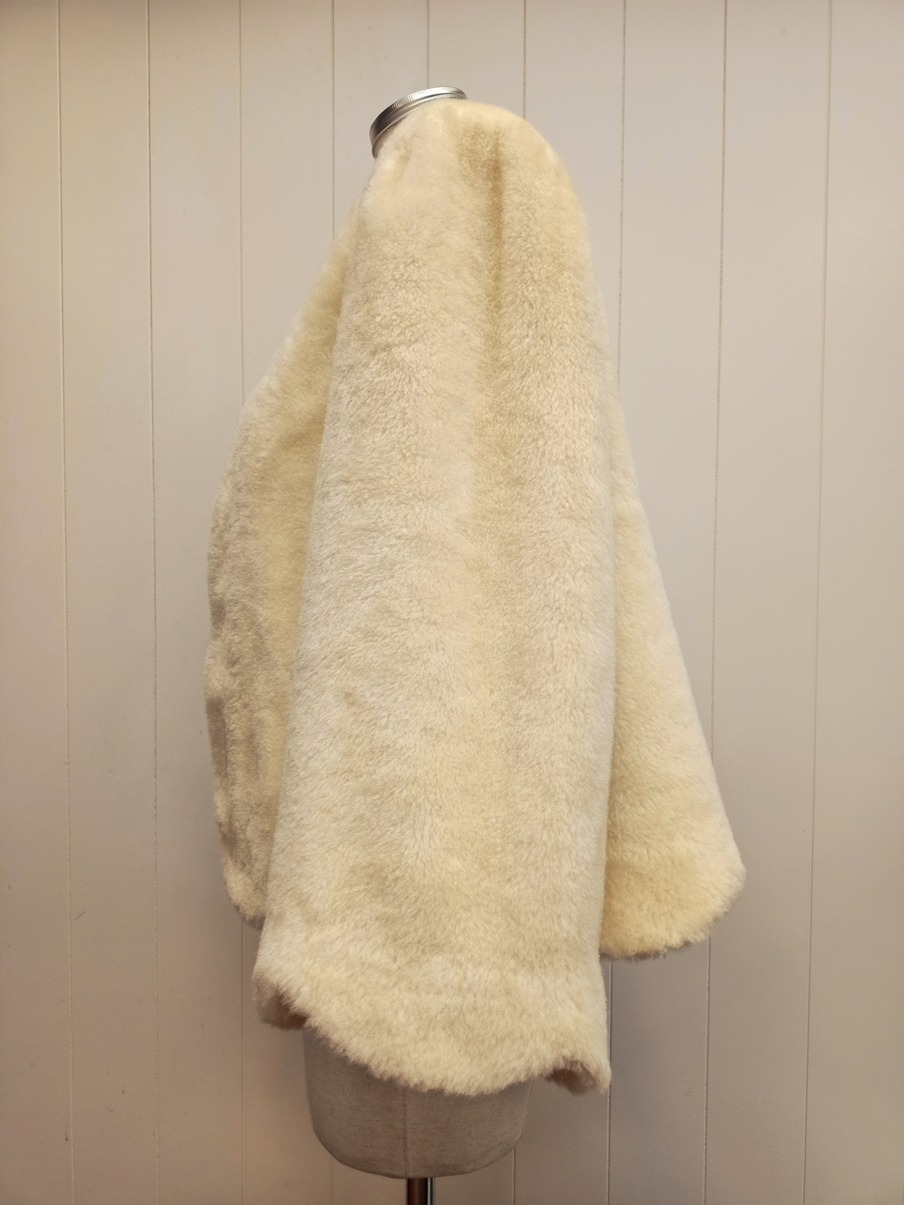 Vintage Yellow Cream Faux Fur Jacket