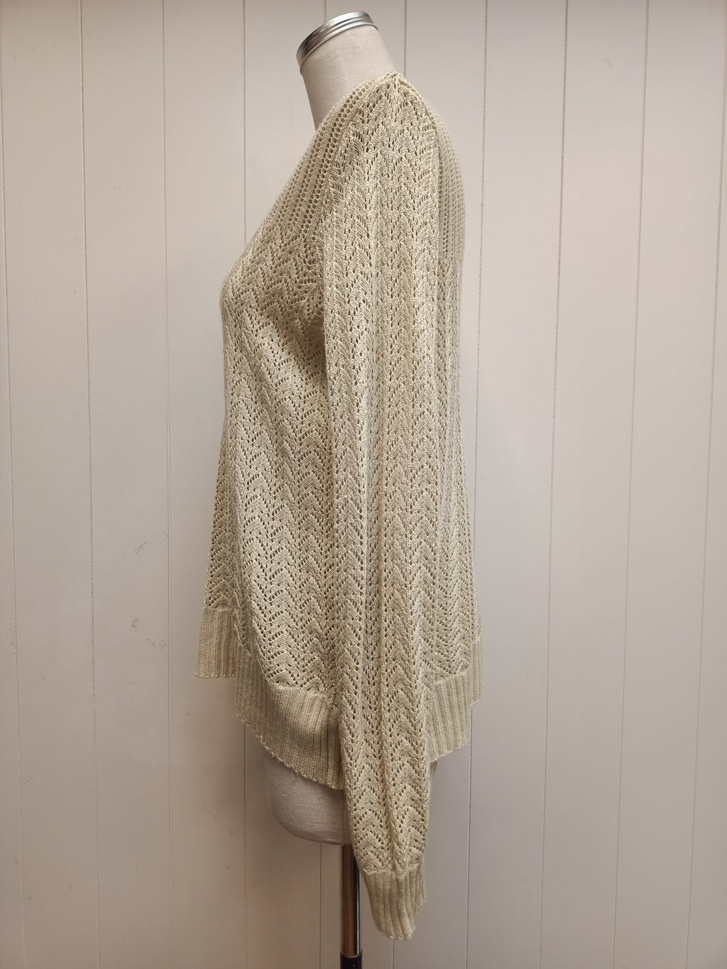 Vintage Cream Lace Knit Sweater
