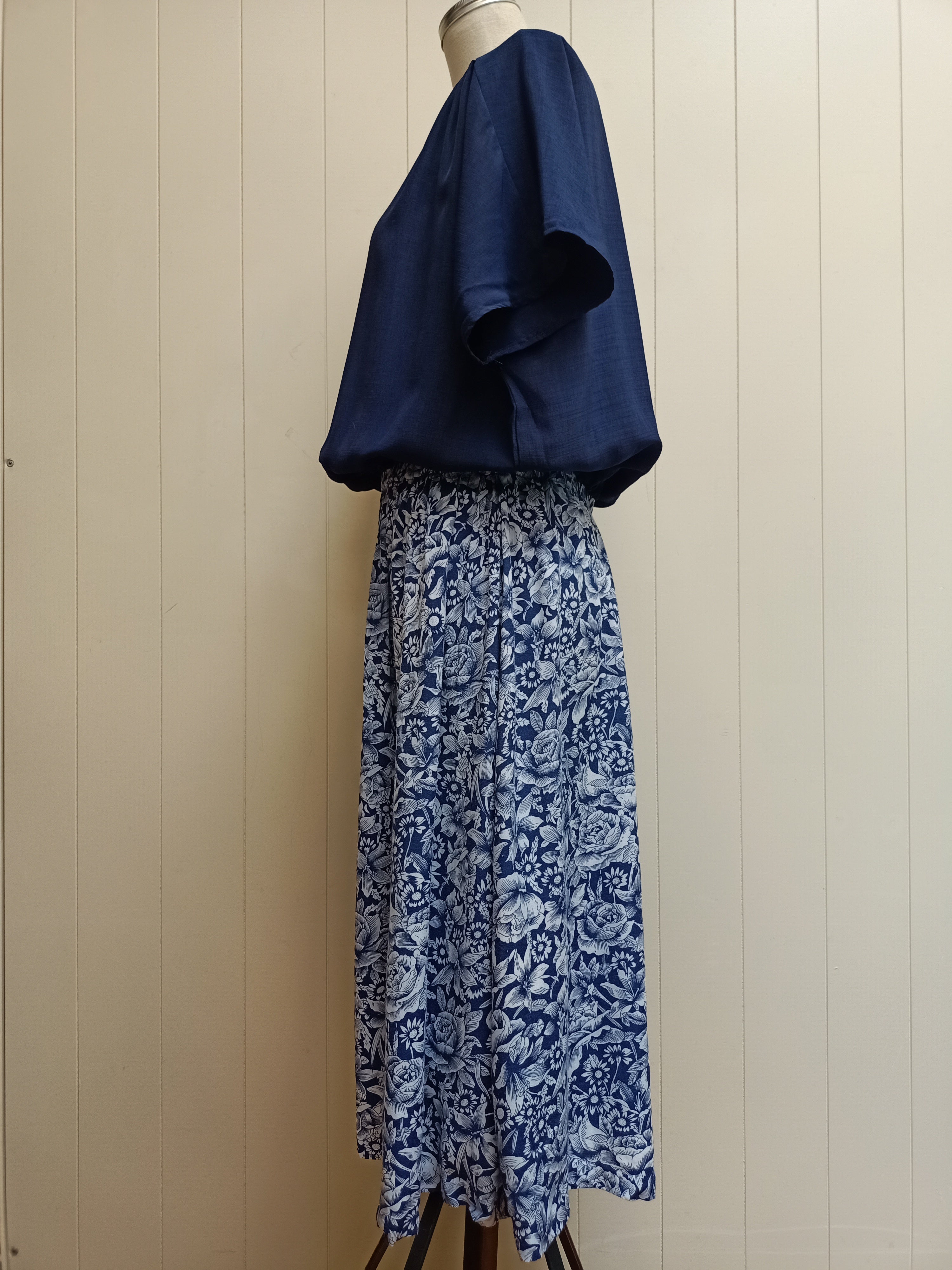Vintage Navy Floral Dress