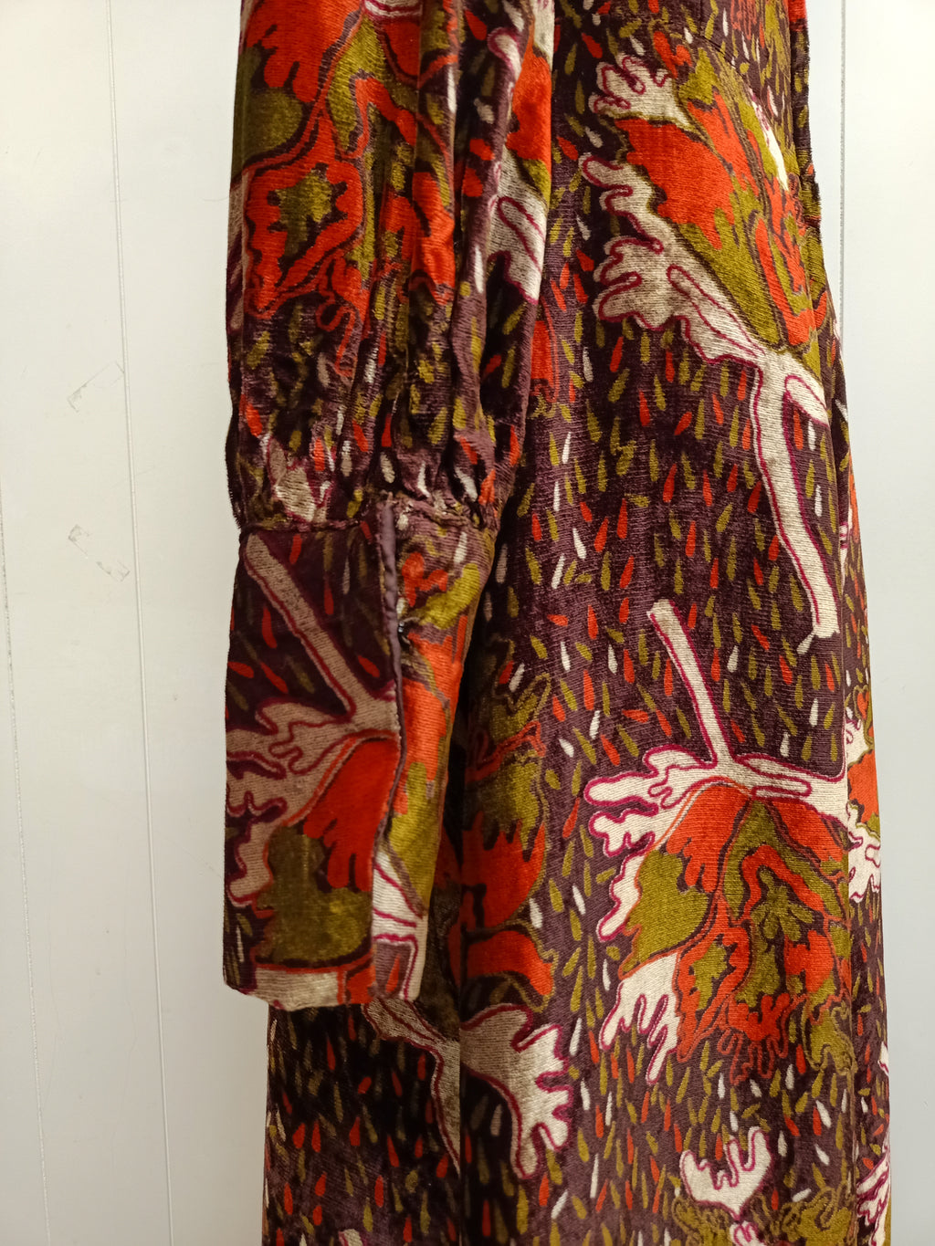 Vintage Earthy Velvet Maxi Dress