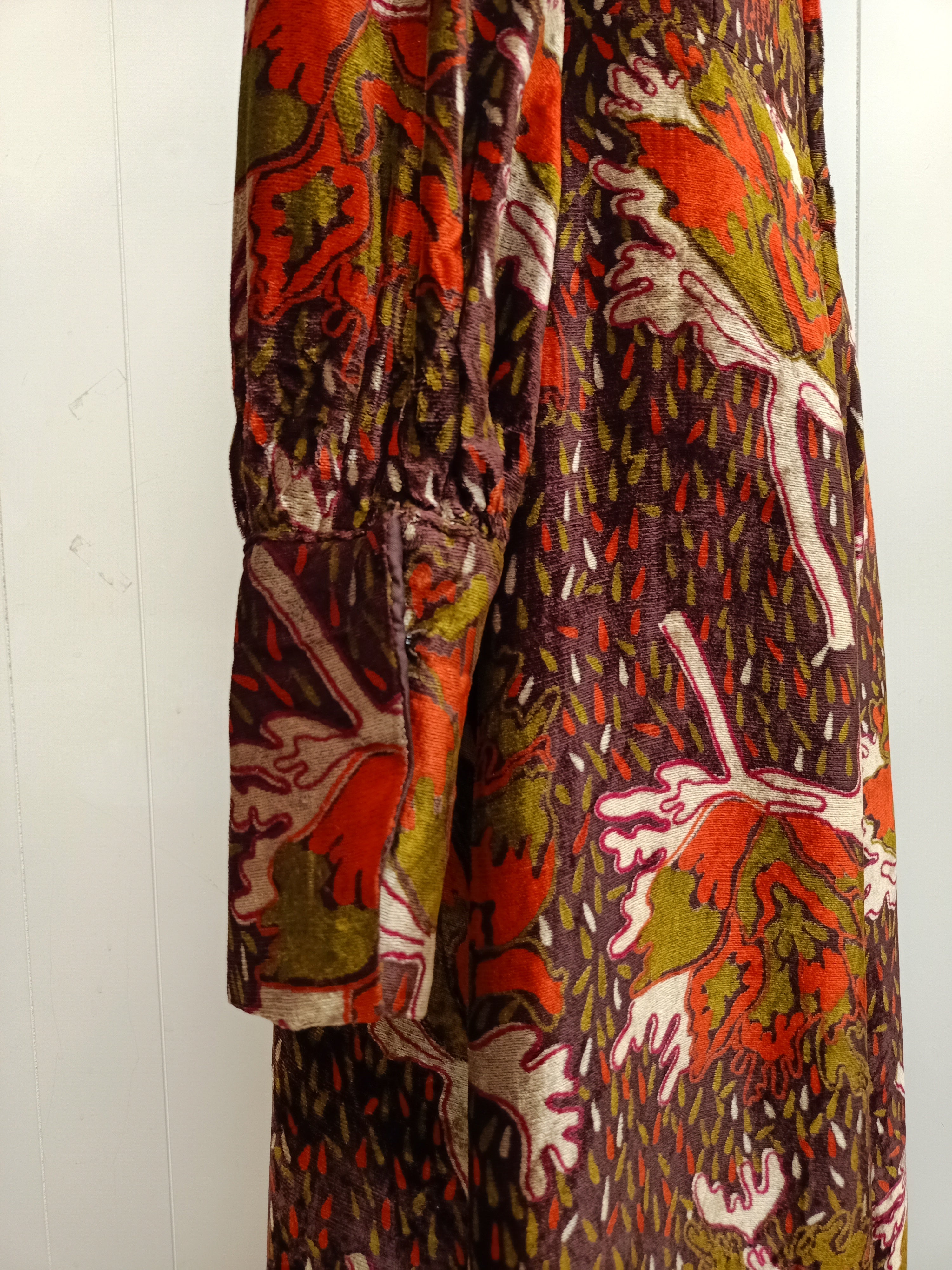 Vintage Earthy Velvet Maxi Dress