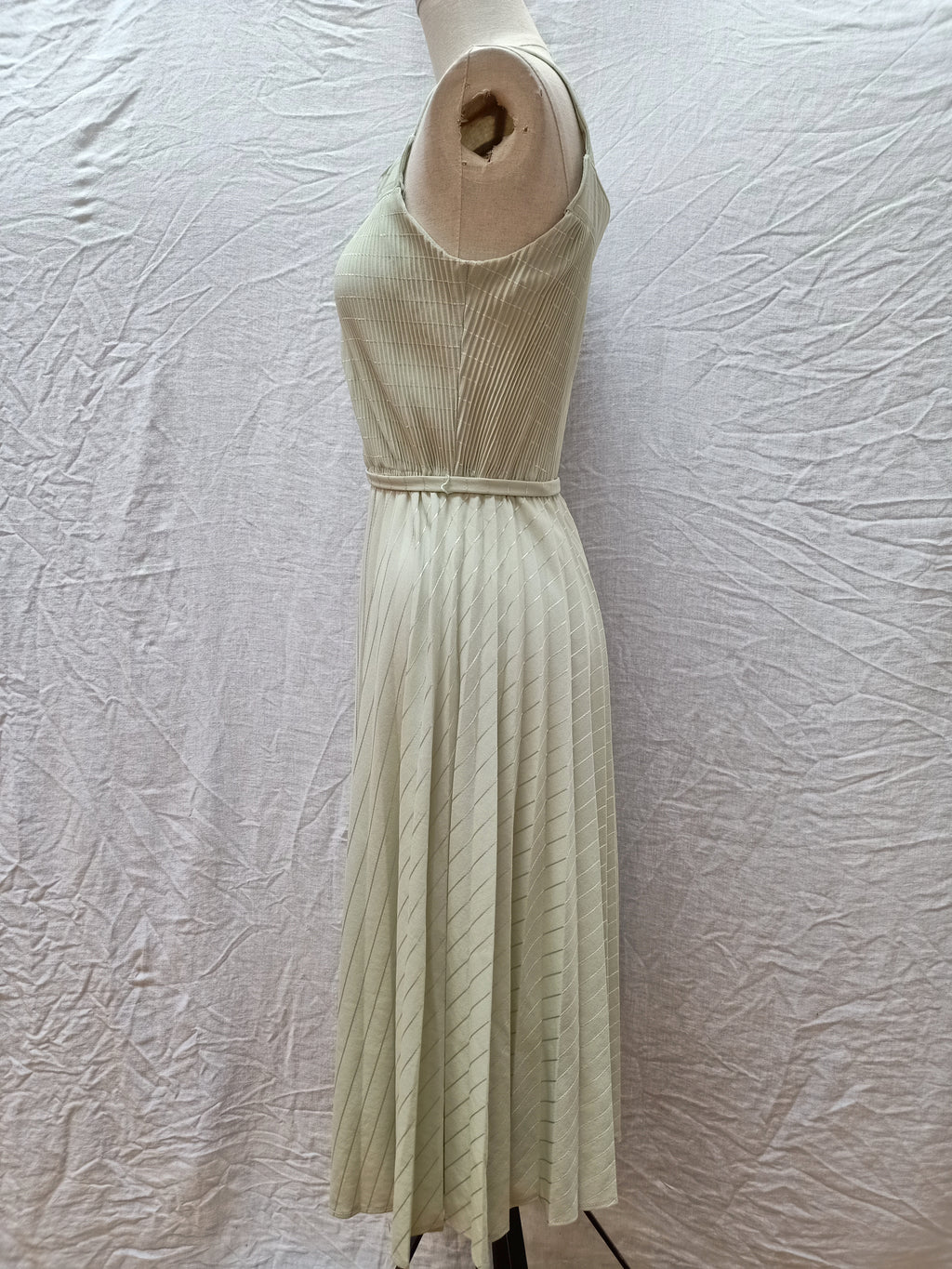 Vintage Sage Striped Dress